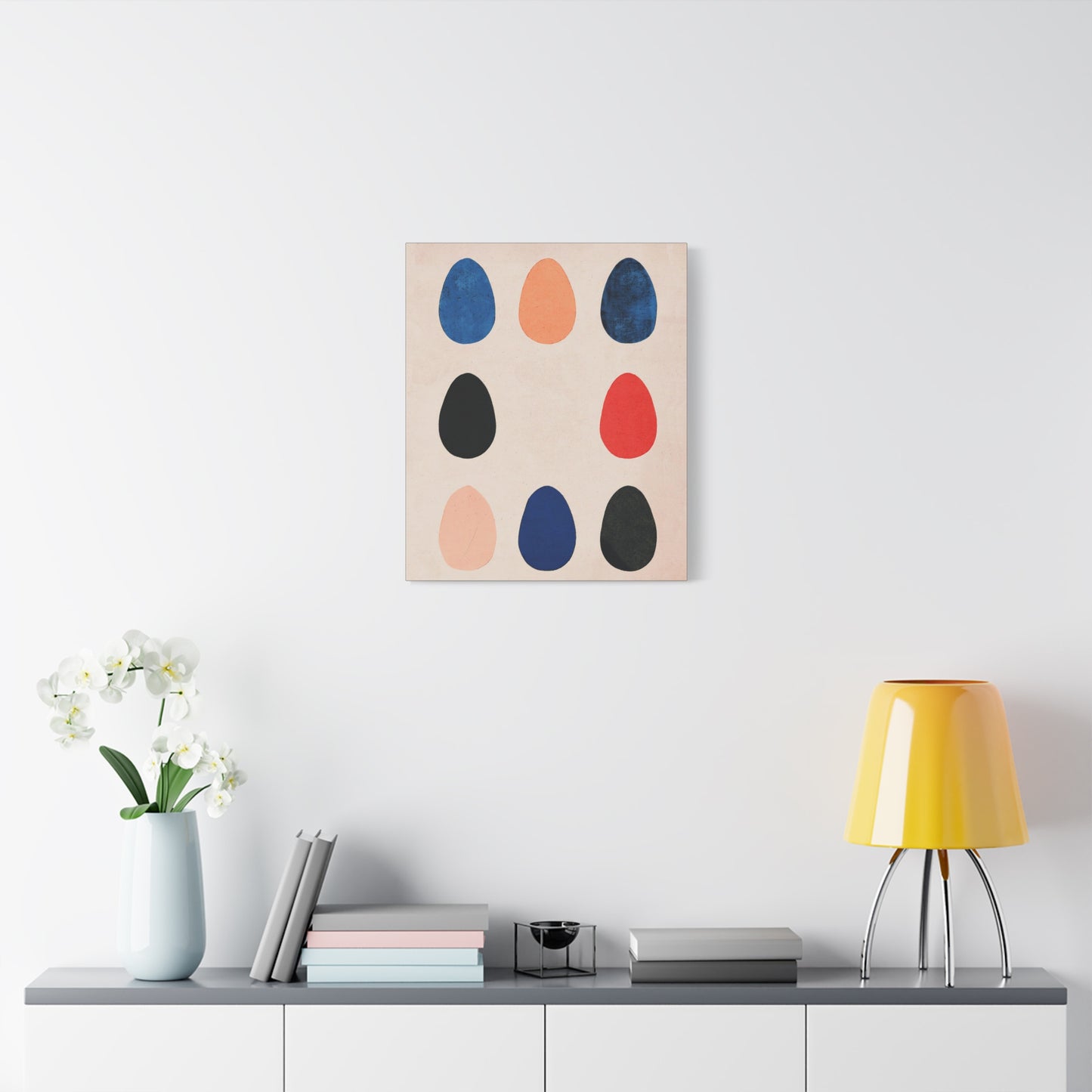 Abstract Modern Egg Display - Matte Canvas, Stretched, 1.25"