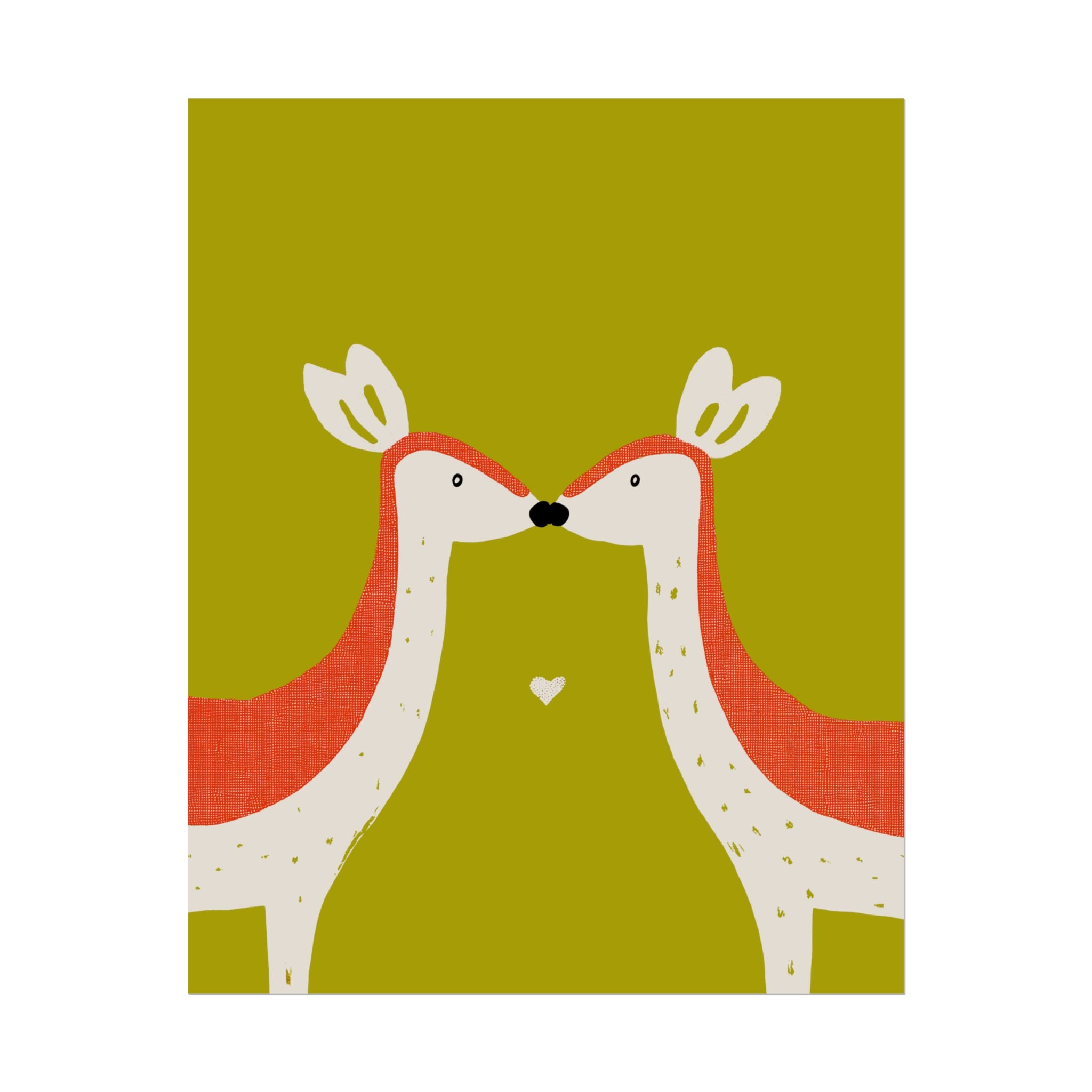 Animal Love Print Deer Only Rolled Poster - Animals, Deer, Doe, Valentines Day, Nature, Love