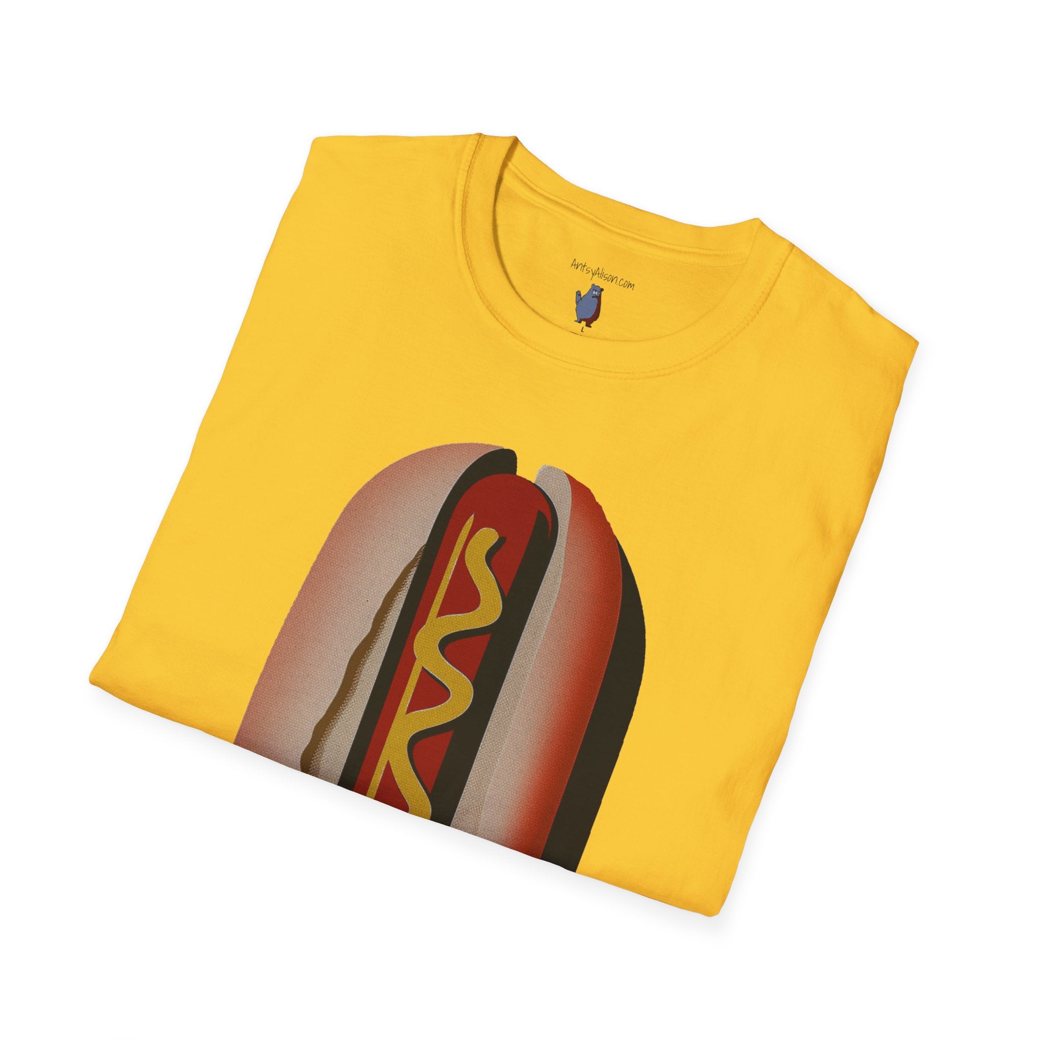Hot Dog Graphic Art Tee - 100% Cotton T-Shirt