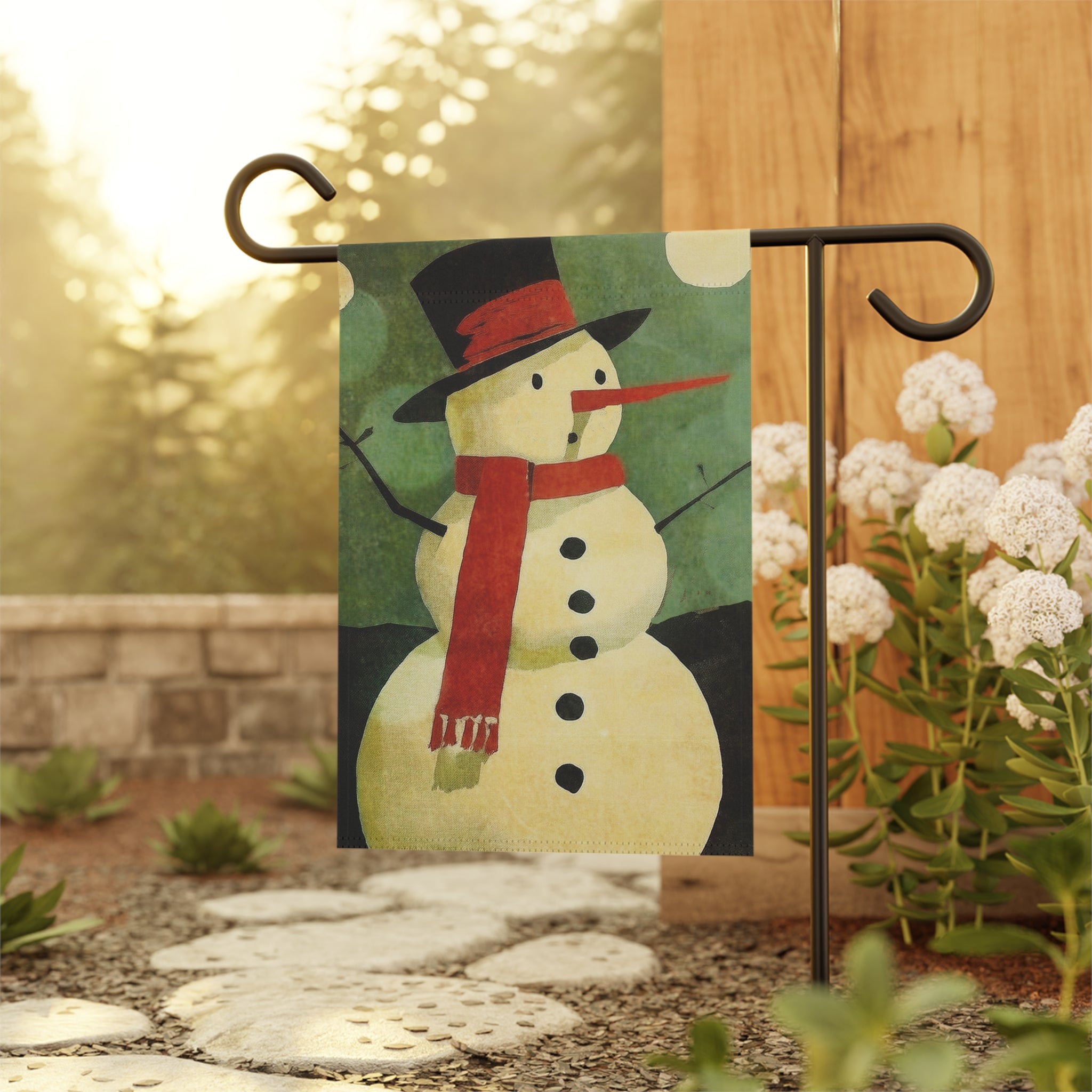 Seasonal Christmas Midwest Mod Caught Off Guard Snowman Outdoor House Flag Garden Banner