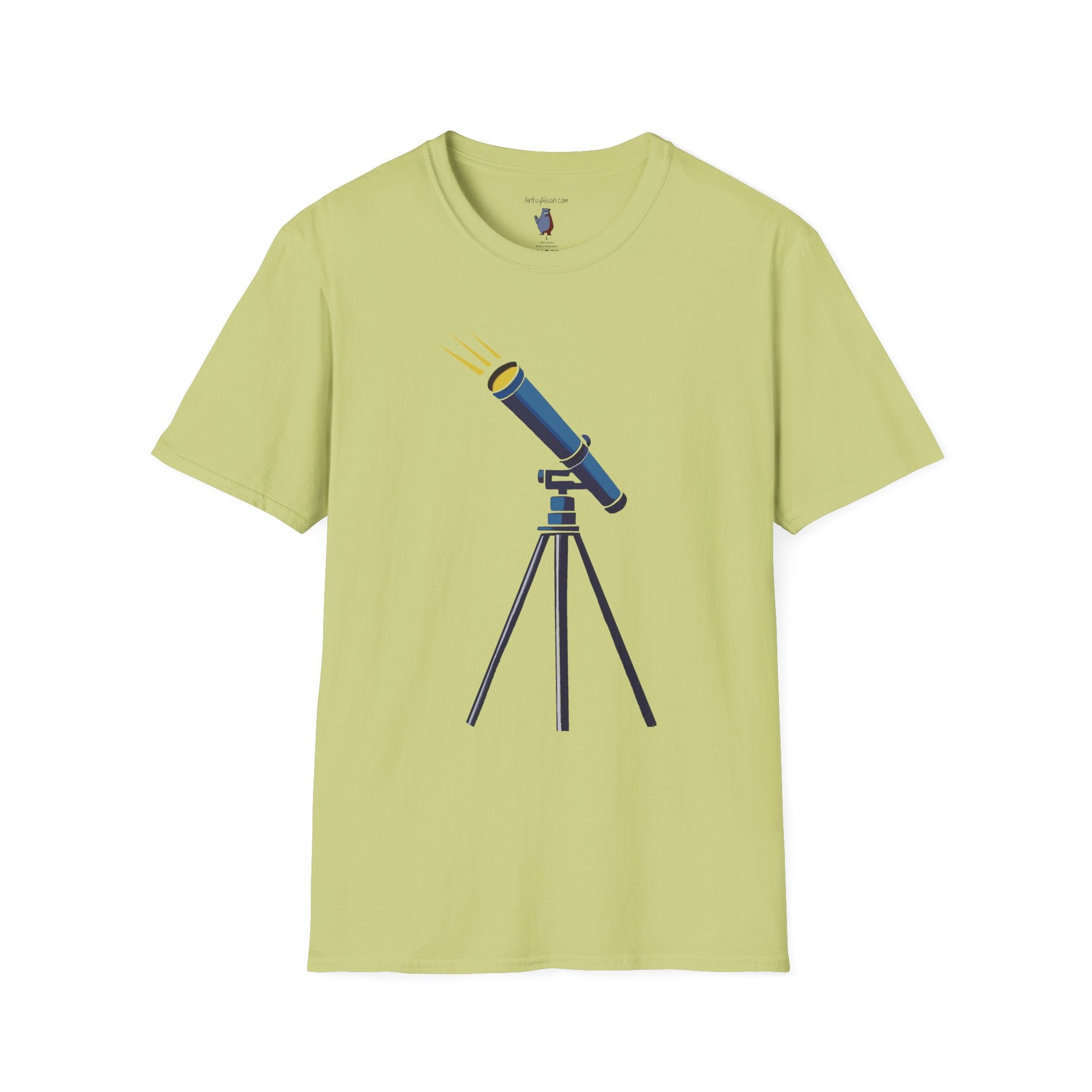 Midwest Modern Telescope Pop Art Graphic Art Tee - 100% Cotton T-Shirt
