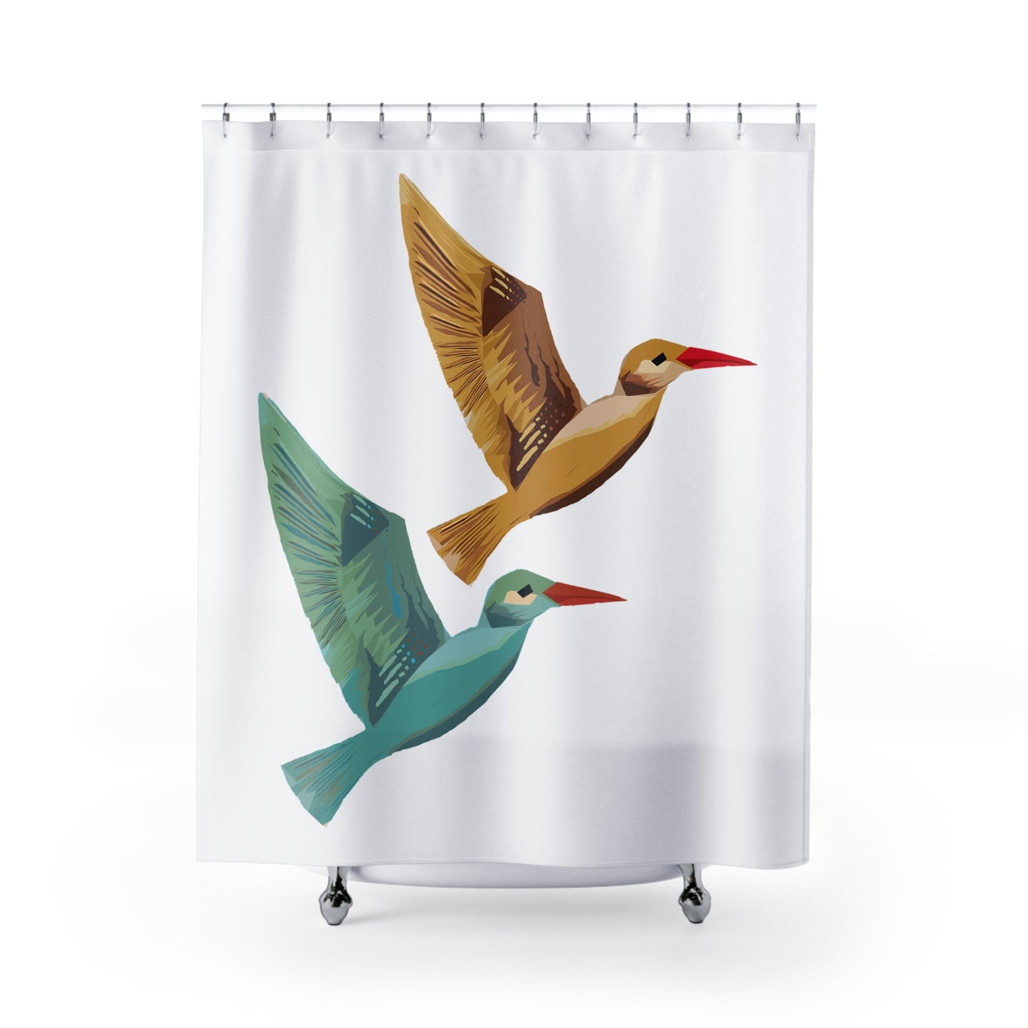 MCM Inspired Hummingbird Hummingbirds Shower Curtain