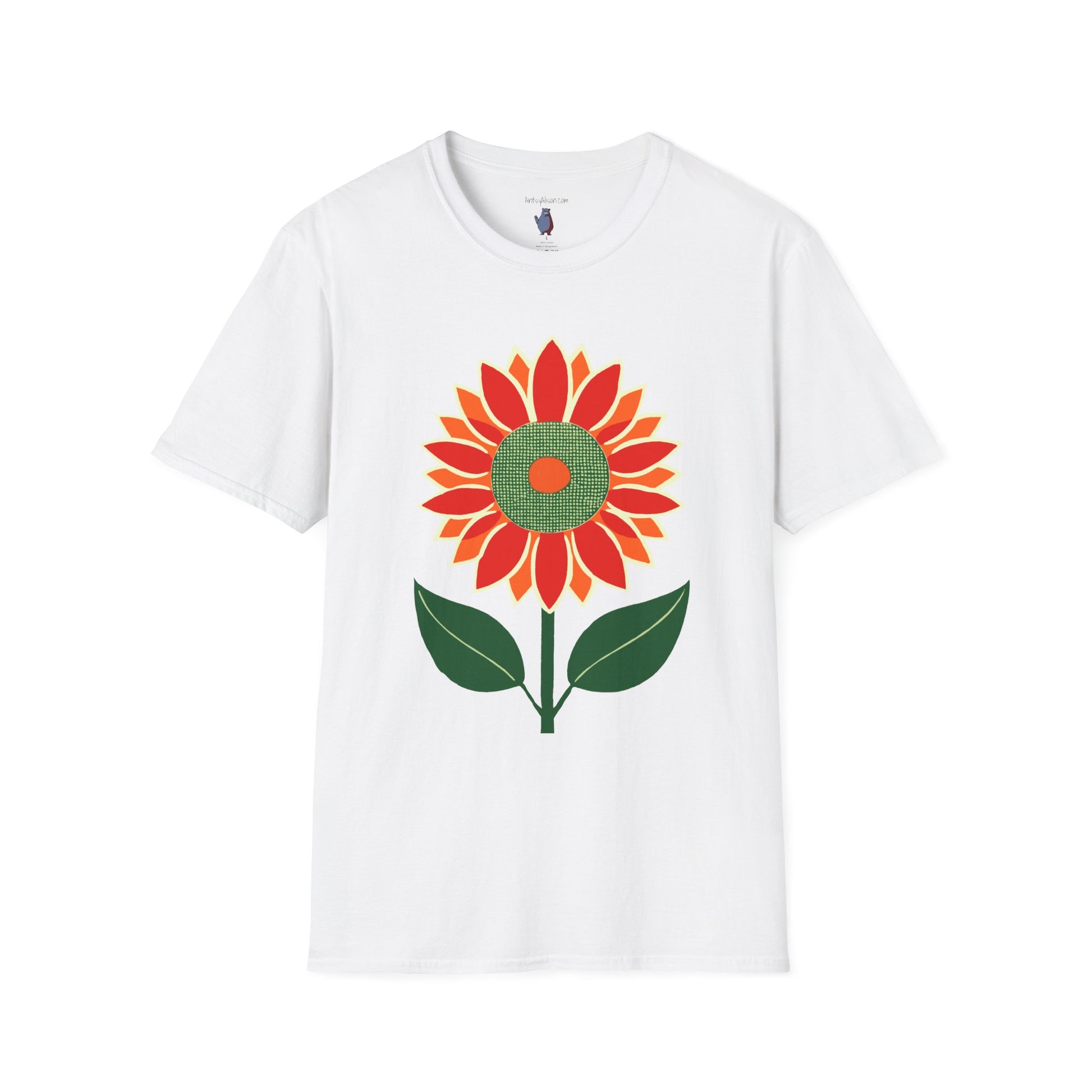 One Strong Sunflower Graphic Art Tee - 100% Cotton T-Shirt