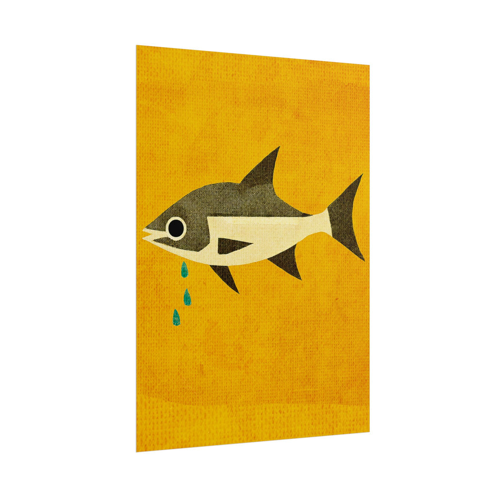 Don't Cry Mod Abstract Fish Art Print Rolled Poster | Wall Art, Midwest Mod, Fish, Fishing