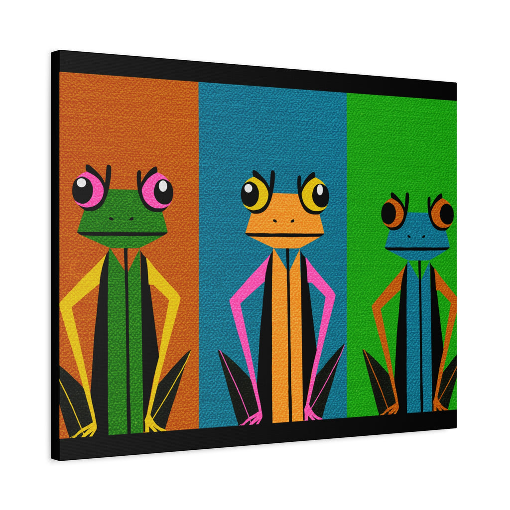 Stern Frog Trio Pop Art - Matte Canvas, Stretched, 1.25"