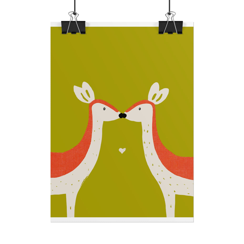 Animal Love Print Deer Only Rolled Poster - Animals, Deer, Doe, Valentines Day, Nature, Love