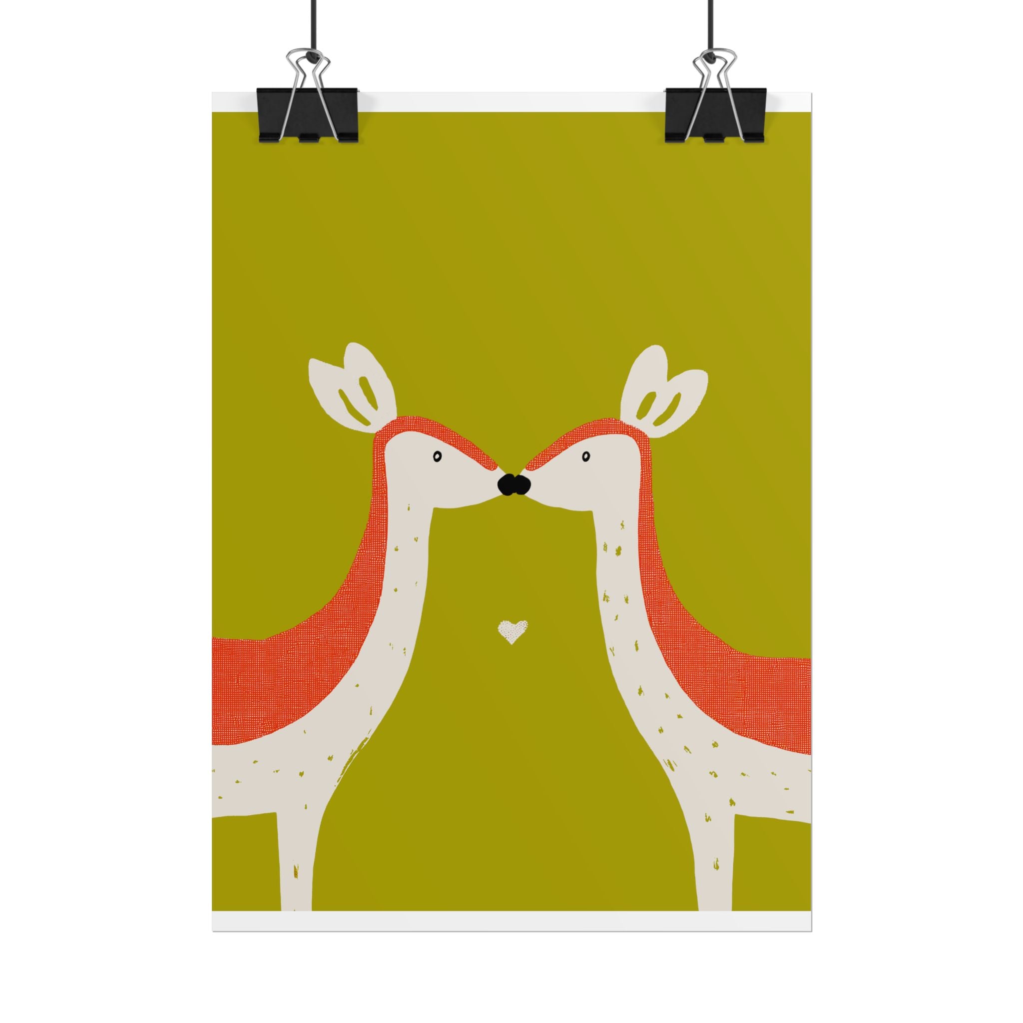Animal Love Print Deer Only Rolled Poster - Animals, Deer, Doe, Valentines Day, Nature, Love