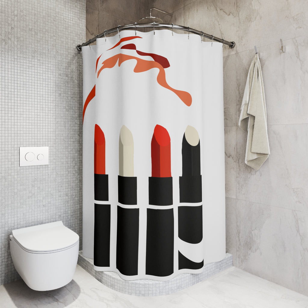 Modern Graphic Pop Art Lipstick Lipsticks Shower Curtain