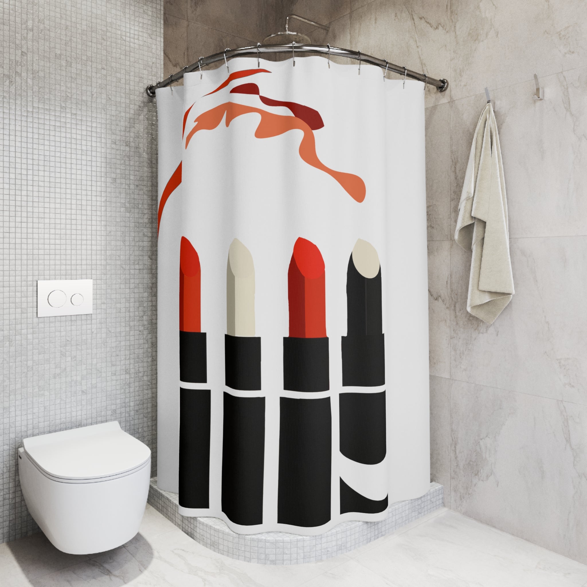 Modern Graphic Pop Art Lipstick Lipsticks Shower Curtain