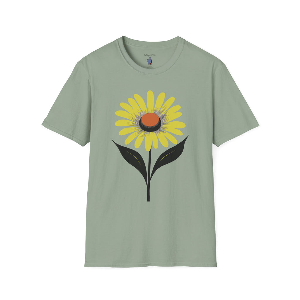 One Yellow Daisy Graphic Art Tee - 100% Cotton T-Shirt