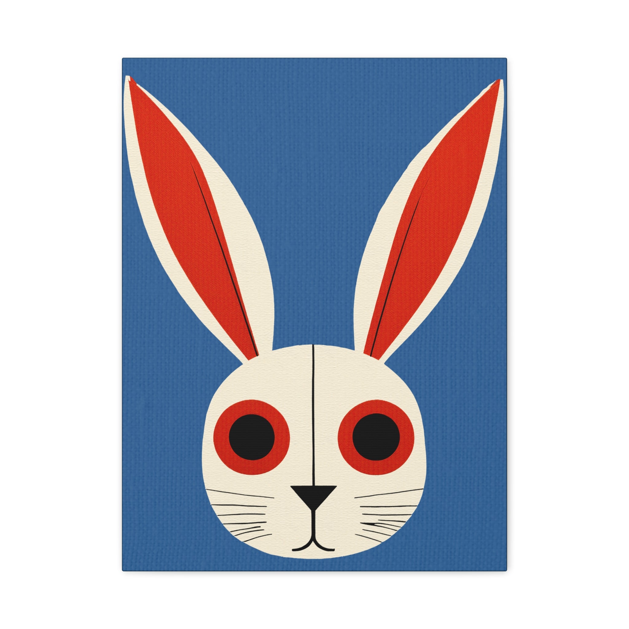 Pop Art Style Bunny Face Portrait - Matte Canvas, Stretched, 1.25"