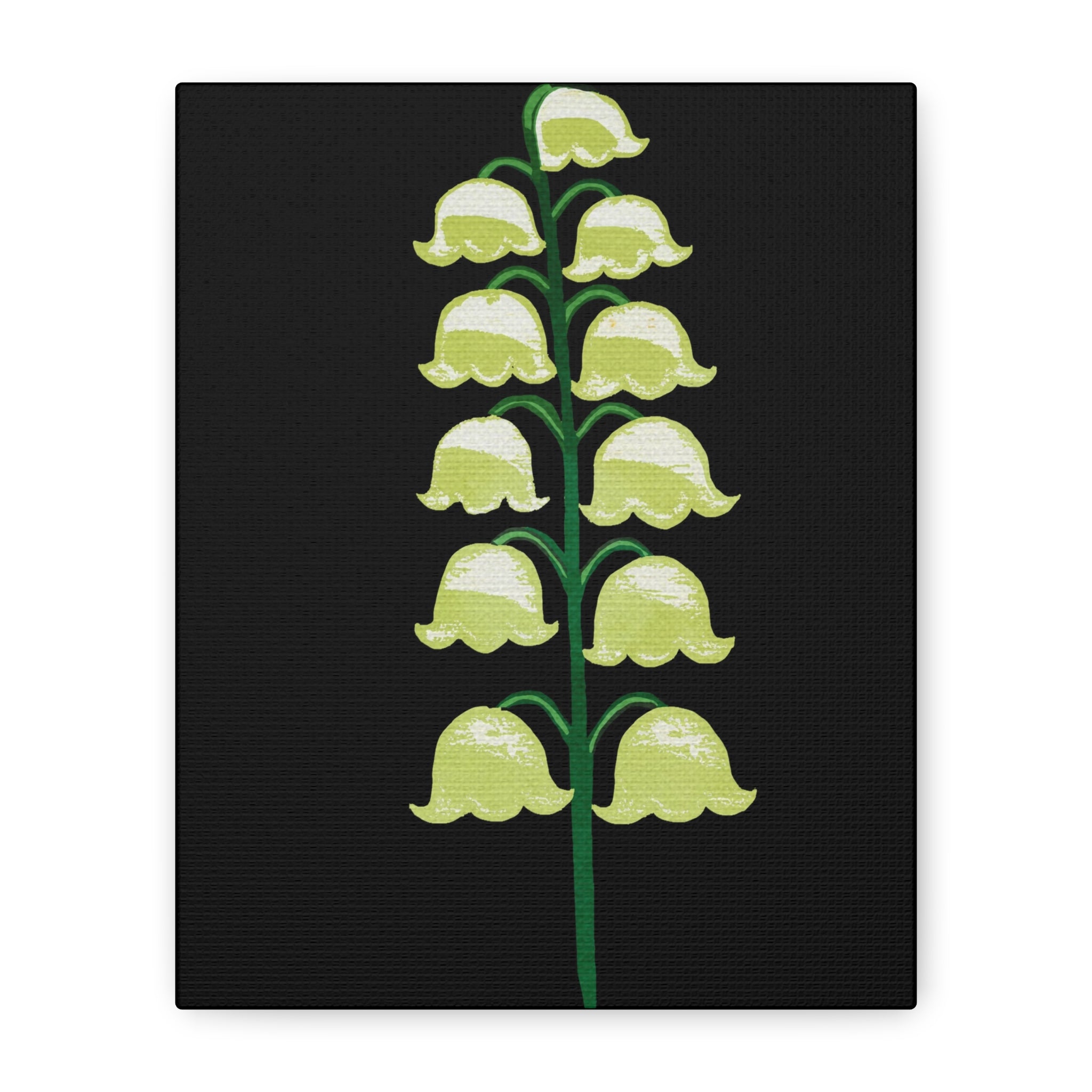 Midwest Modern Abstract Lily of the Valley Floral Print - Matte Canvas, Stretched, 1.25" - Floral, lily