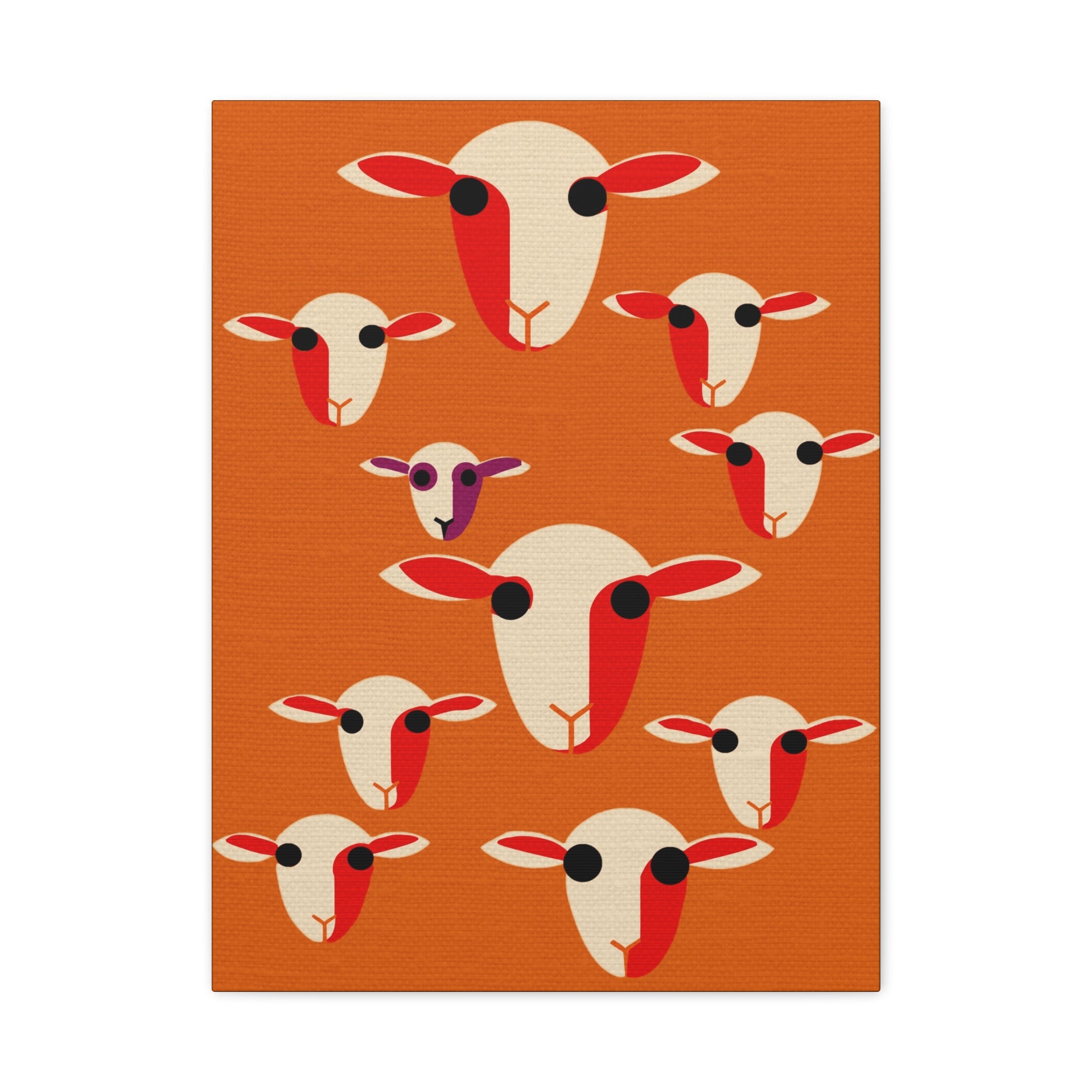 Midwest Modern Abstract Black Sheep Pop Art Print - Matte Canvas, Stretched, 1.25" -  home decor, wall art, pop art, sheep