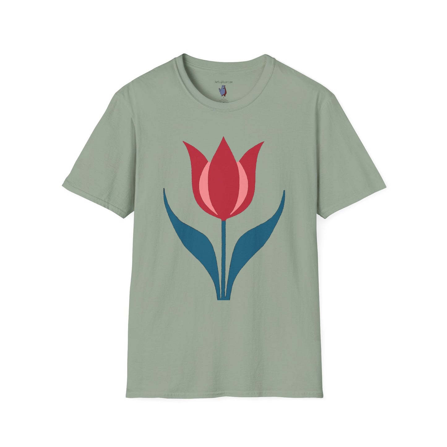 One Bold Tulip Graphic Art Tee - 100% Cotton T-Shirt