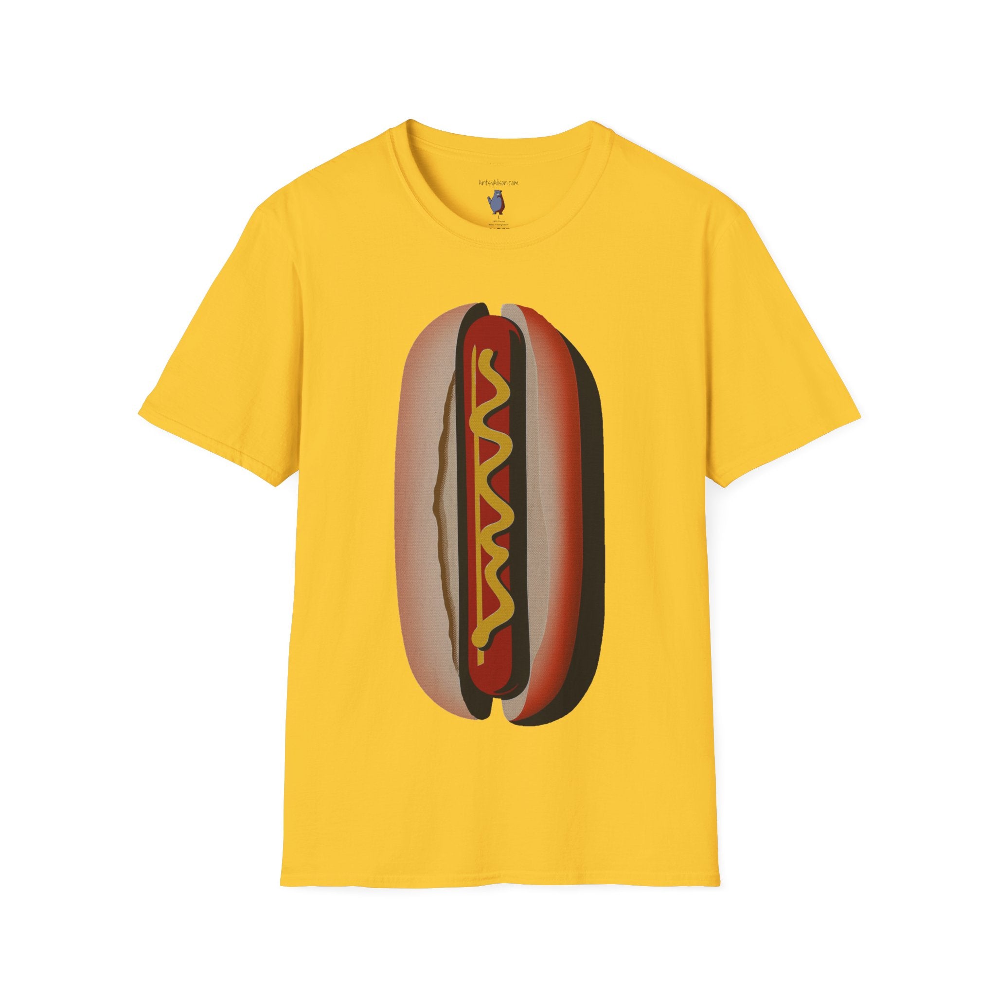 Hot Dog Graphic Art Tee - 100% Cotton T-Shirt