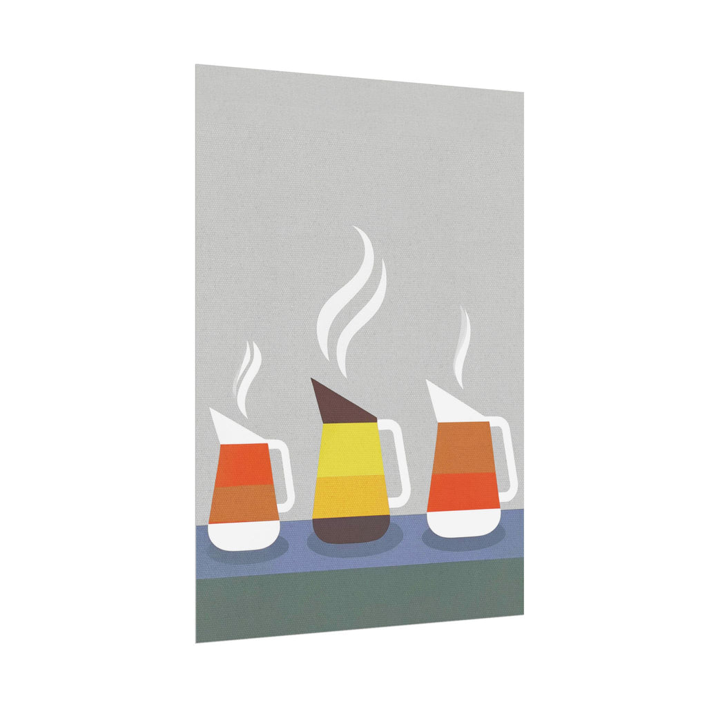 Danish Modern Inspired Coffee Pot Art Print Rolled Poster | Wall Art, Midwest Mod, Danish Modern, Coffee, Coffee Pot
