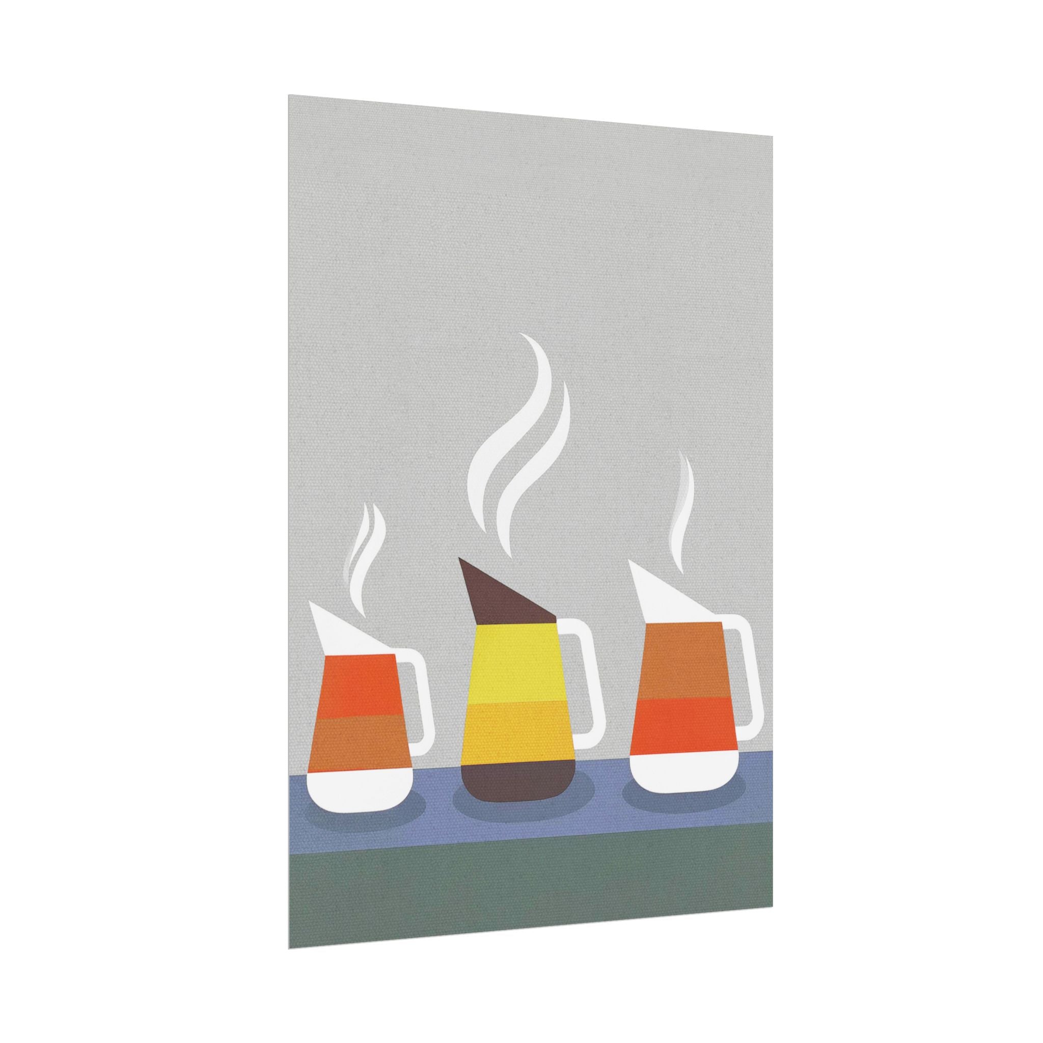 Danish Modern Inspired Coffee Pot Art Print Rolled Poster | Wall Art, Midwest Mod, Danish Modern, Coffee, Coffee Pot