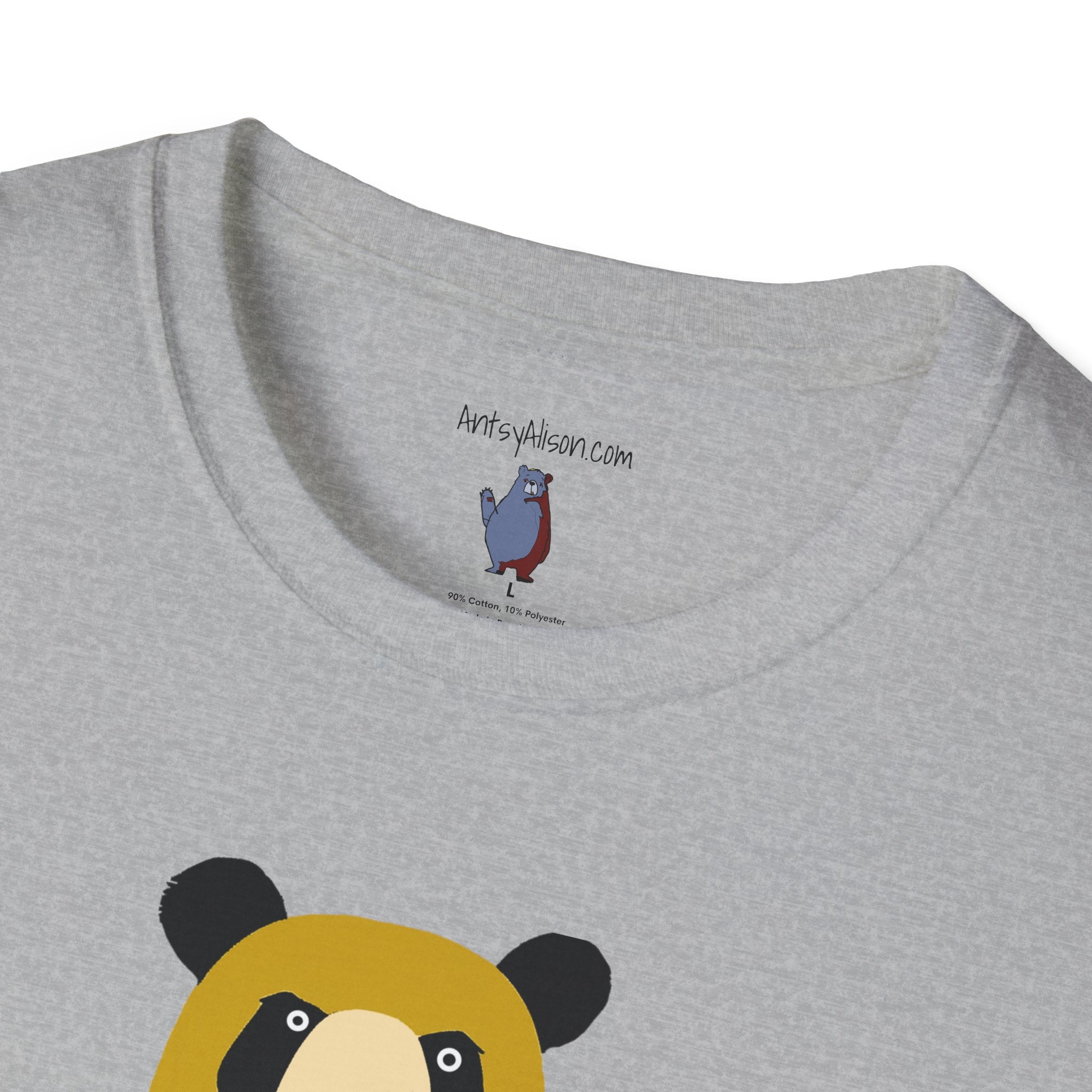 Yellow and Black Bear Number 5 Graphic Art - 100% Cotton T-Shirt