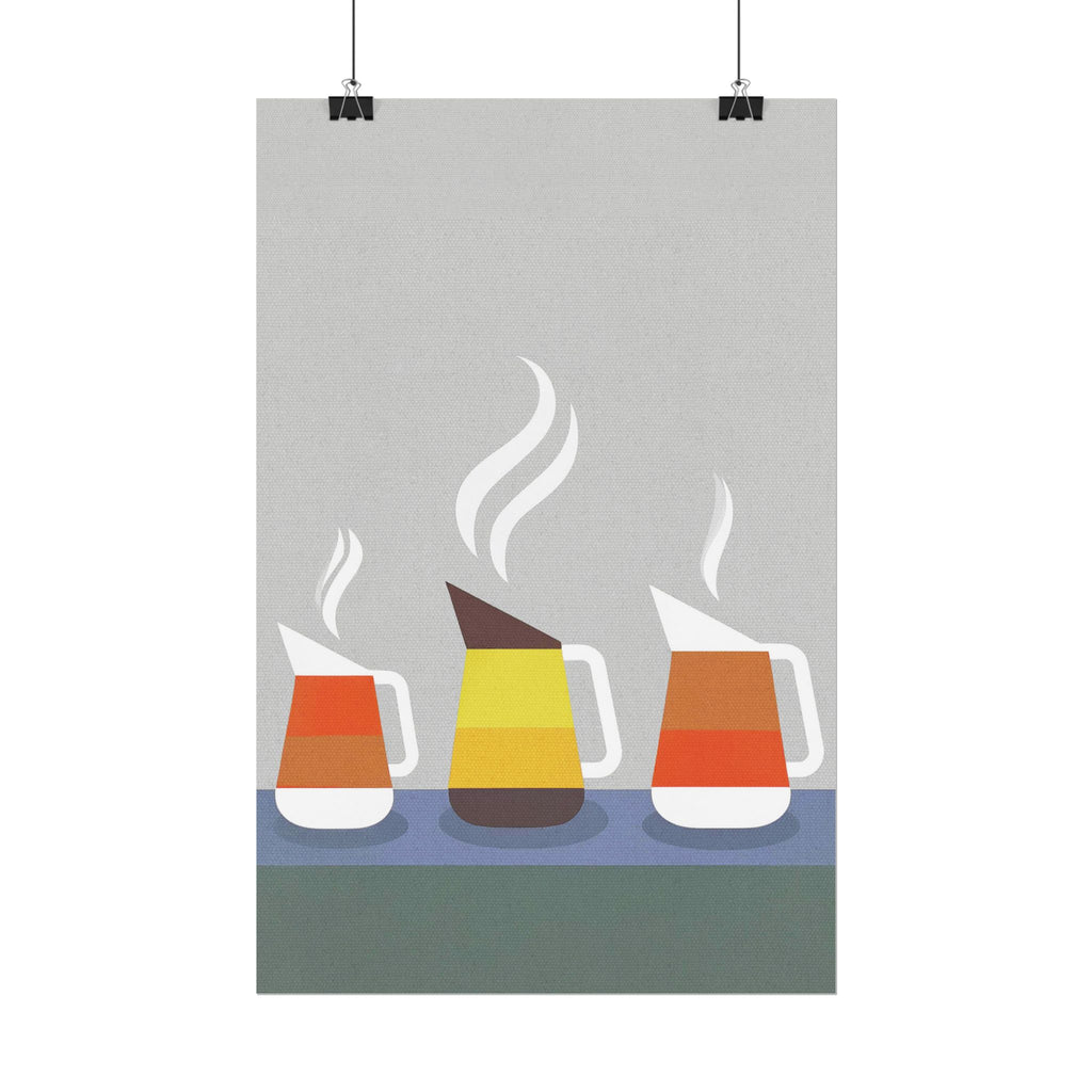 Danish Modern Inspired Coffee Pot Art Print Rolled Poster | Wall Art, Midwest Mod, Danish Modern, Coffee, Coffee Pot