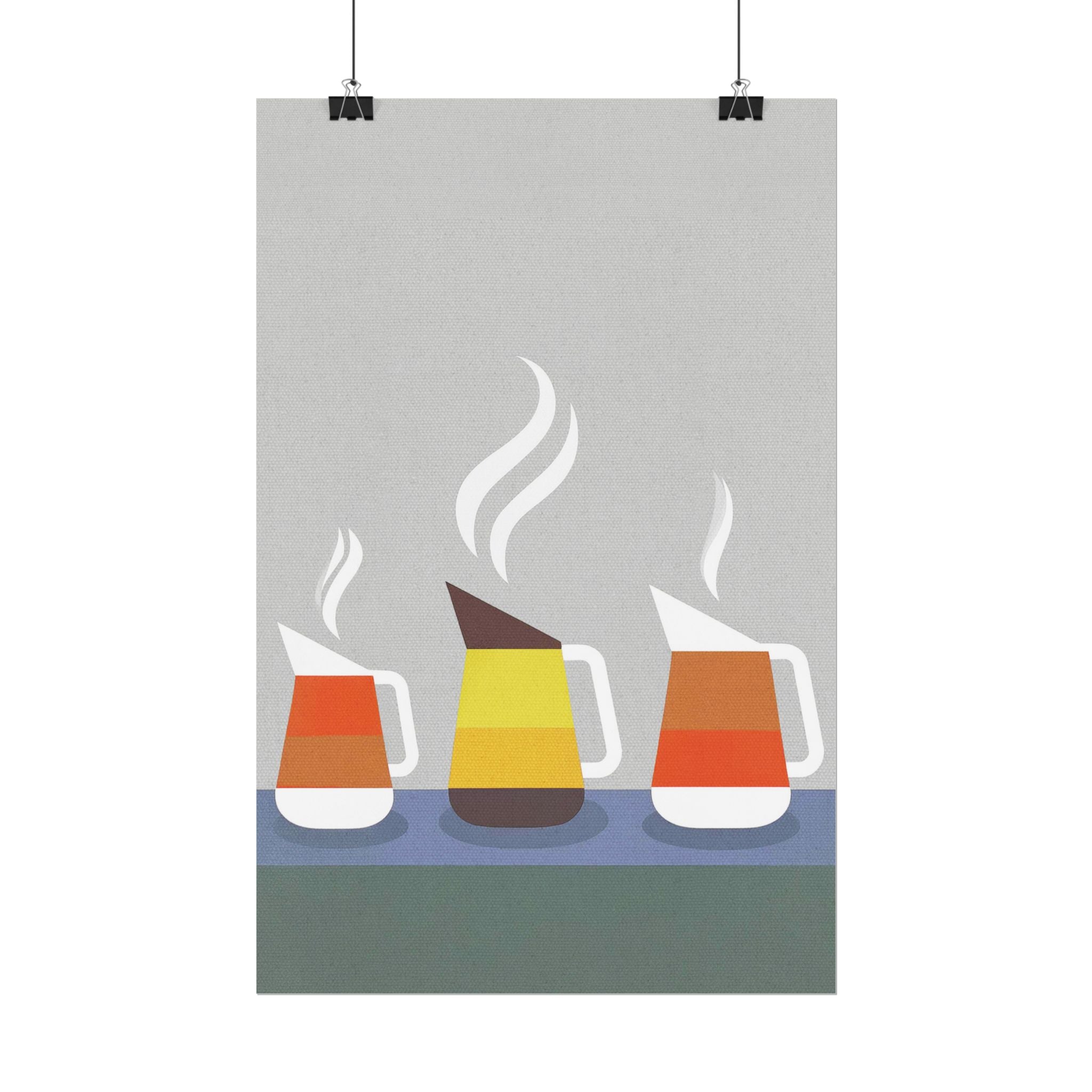Danish Modern Inspired Coffee Pot Art Print Rolled Poster | Wall Art, Midwest Mod, Danish Modern, Coffee, Coffee Pot