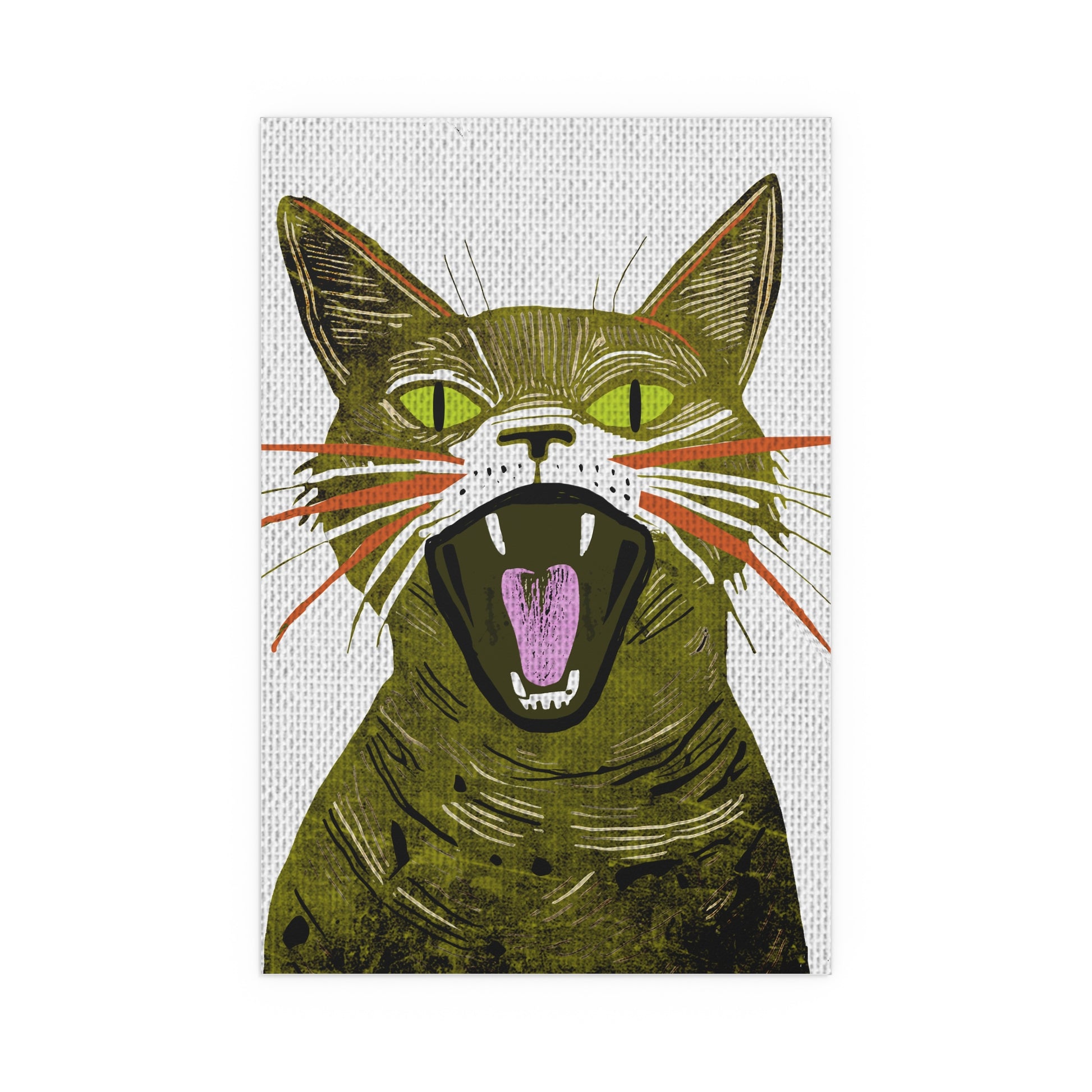 Vibrant Cat Silk Poster, Indoor and Outdoor Decor, Cat Lover, Unique Home Decor, Seasonal Decor, Halloween