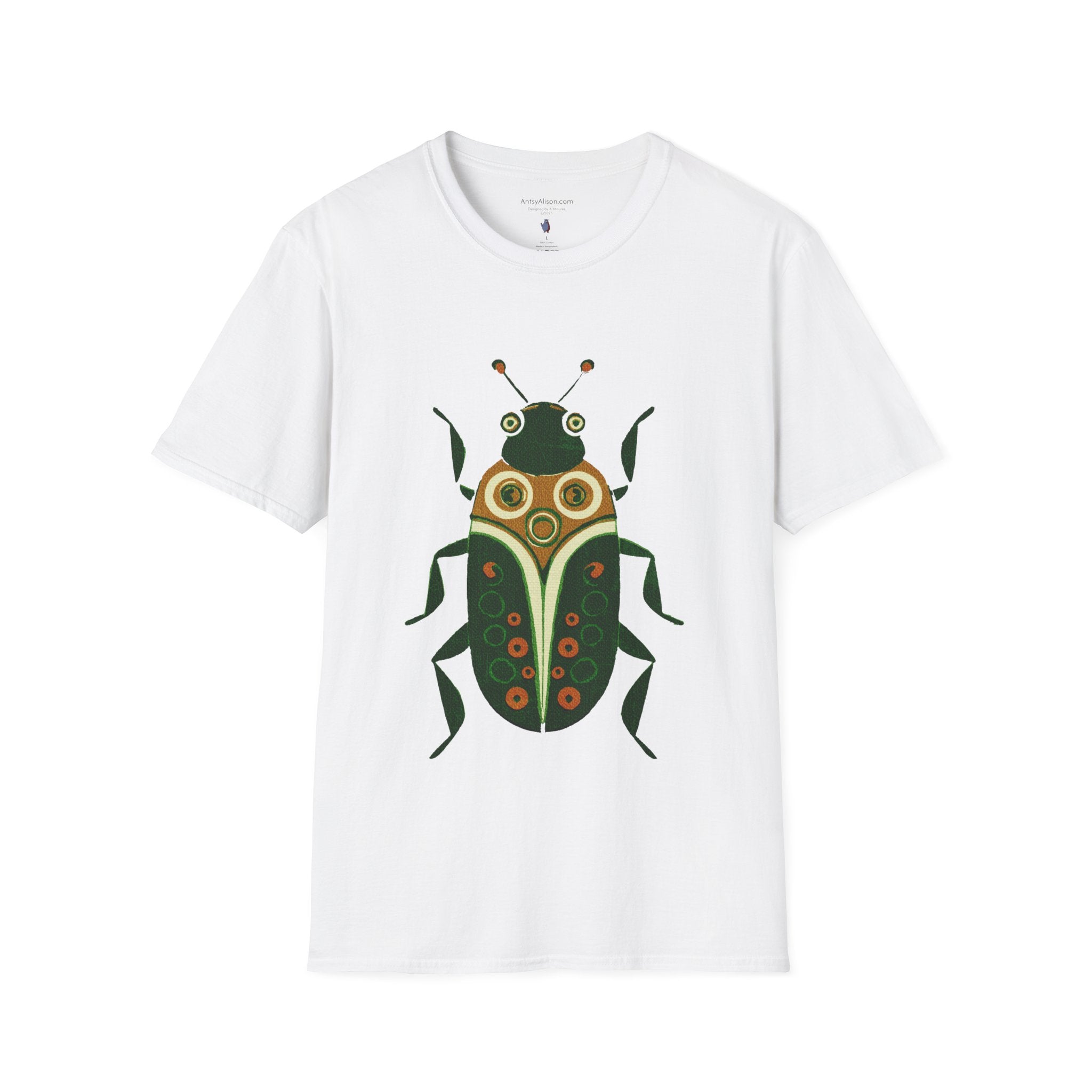 Midwest Modern Green Beetle - Unisex Softstyle T-Shirt