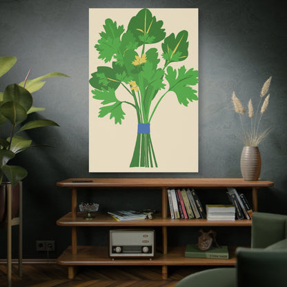 Vibrant Modern Bundle of Parsley Art Print - Matte Canvas, Stretched, 1.25"