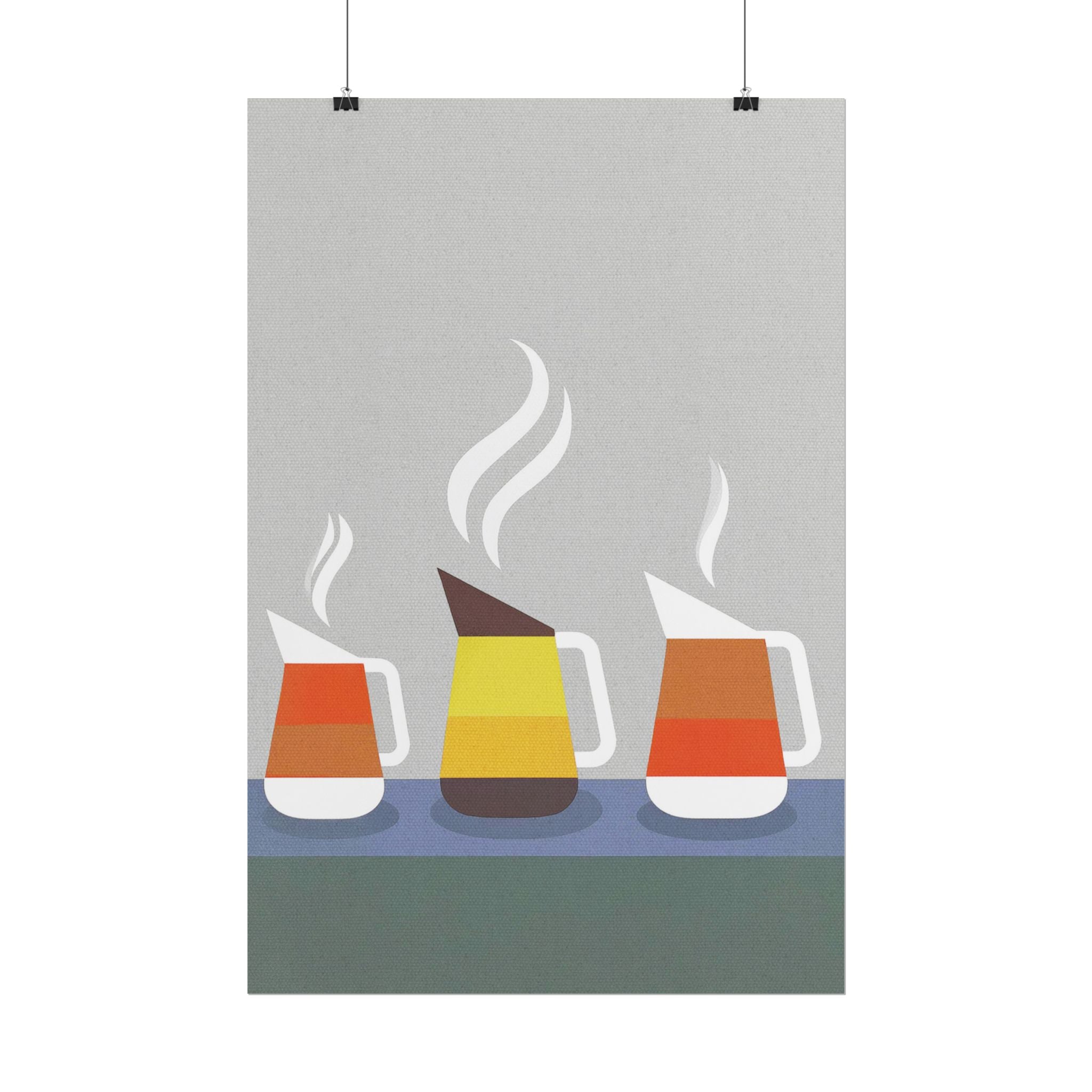 Danish Modern Inspired Coffee Pot Art Print Rolled Poster | Wall Art, Midwest Mod, Danish Modern, Coffee, Coffee Pot