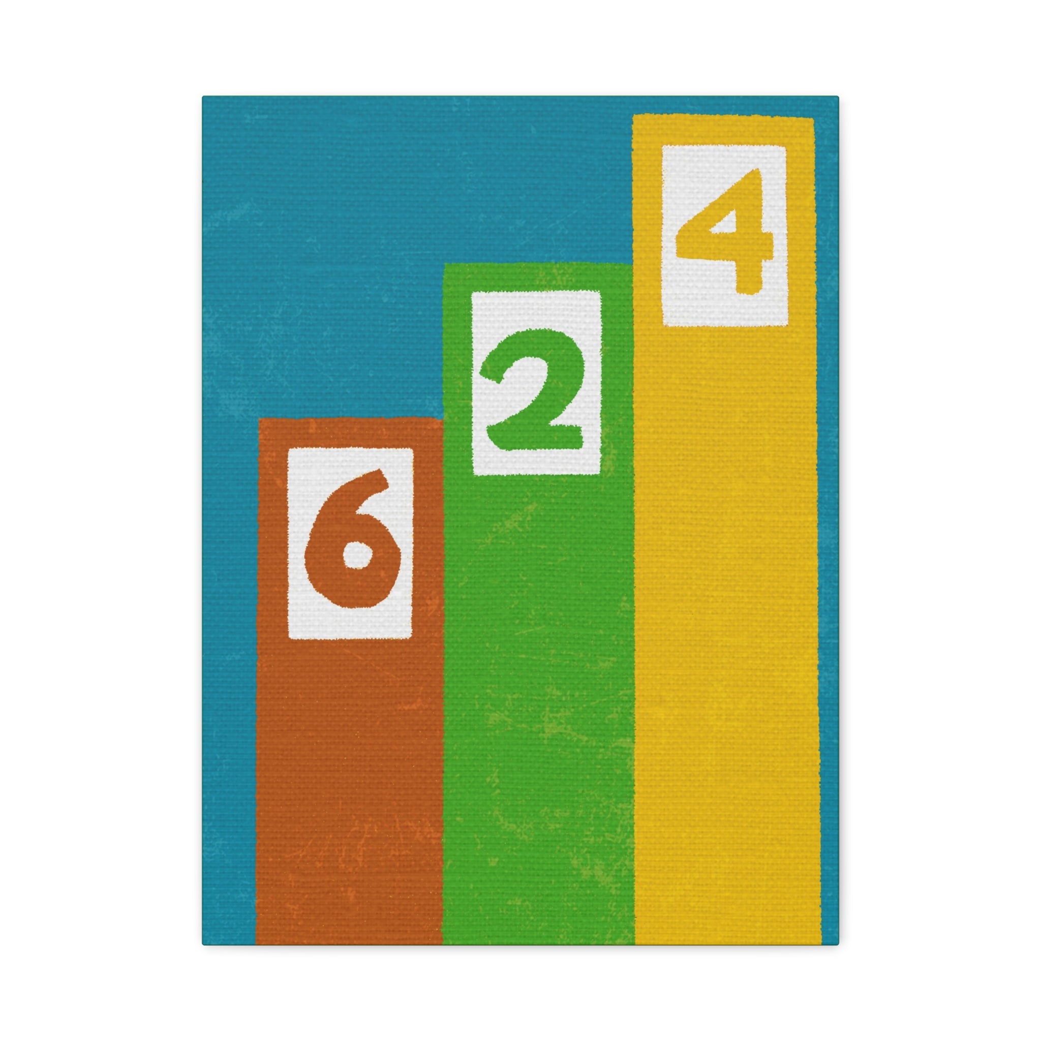Midwest Modern Random Number 624 Print - Matte Canvas, Stretched, 1.25" -  home decor, wall art, numbers, simple