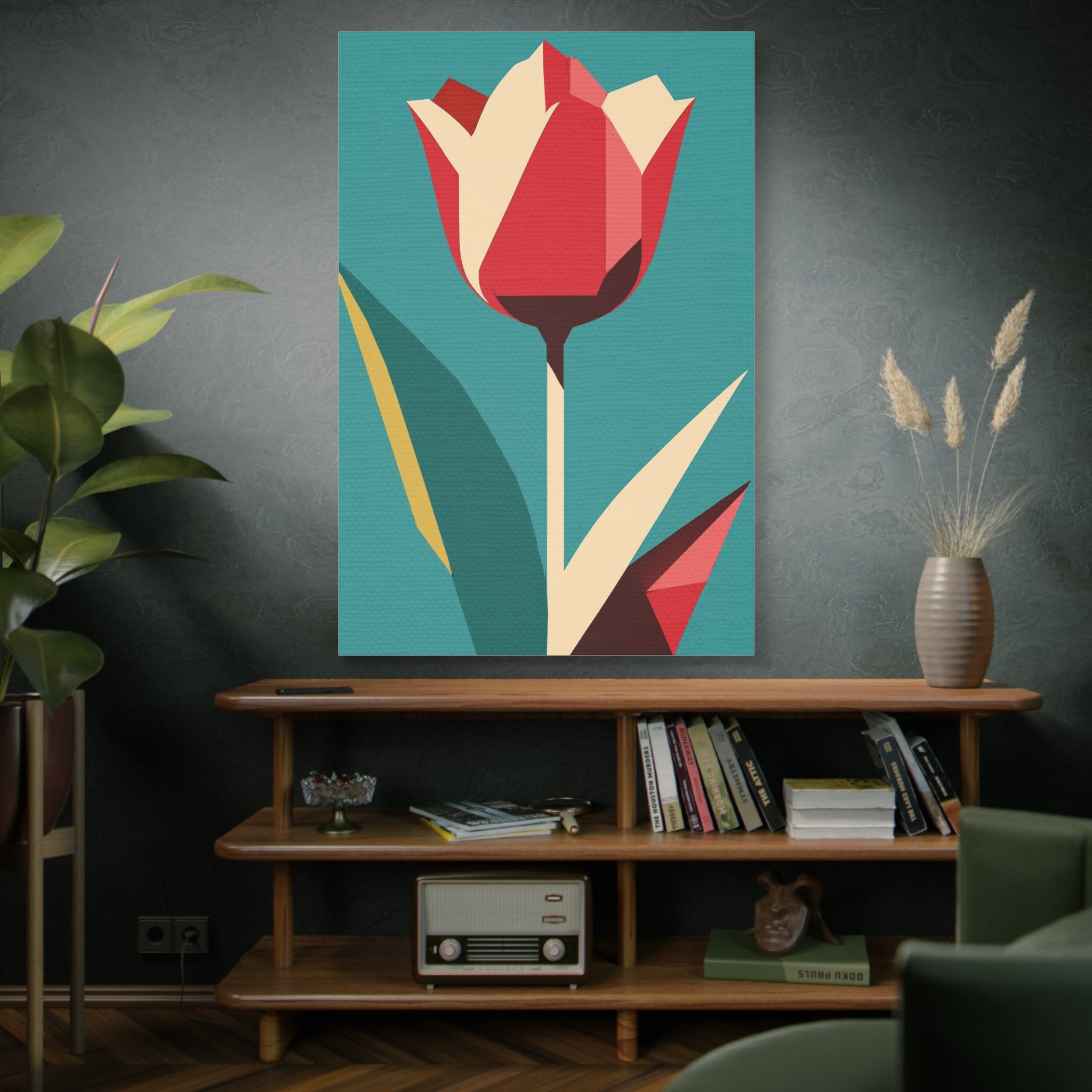 Modern Abstract Tulip Love - Matte Canvas, Stretched, 1.25"