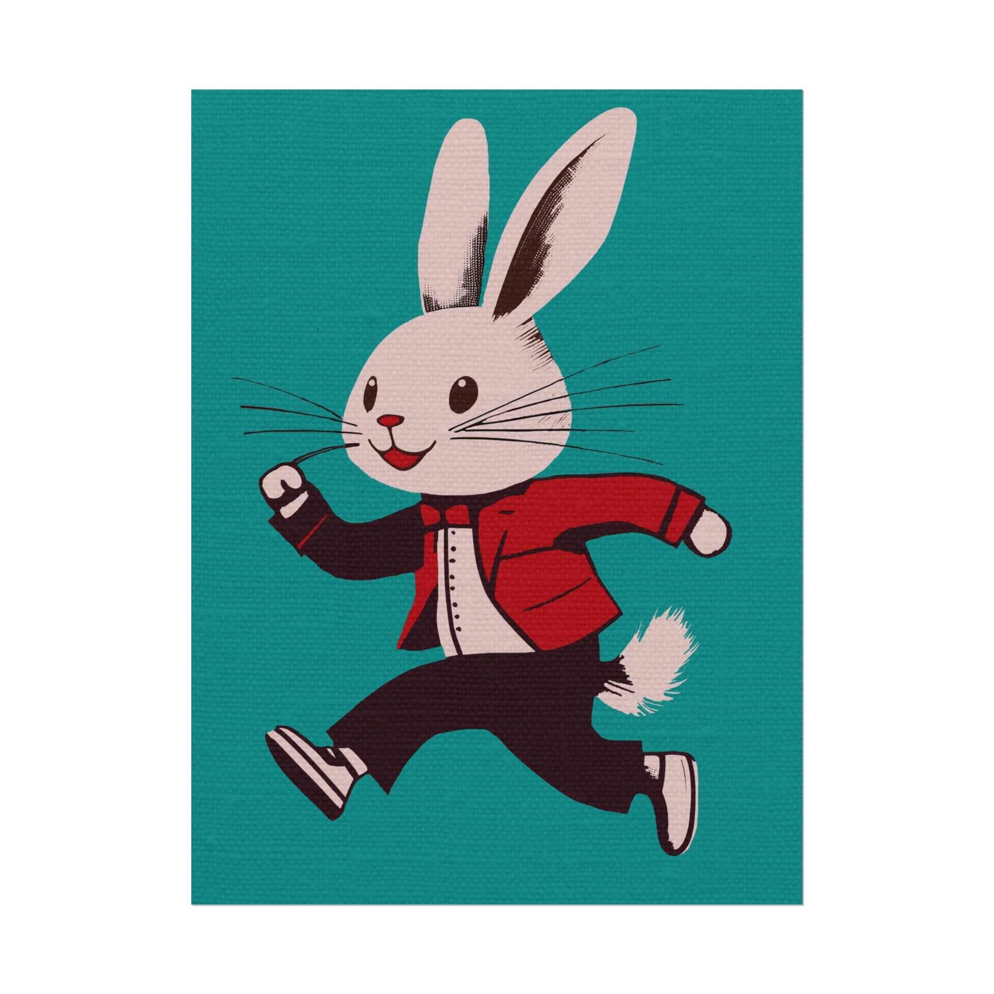 Running Rabbit #2, Rolled Poster -  animal lovers, spring, summer, easter, rabbit, bunny