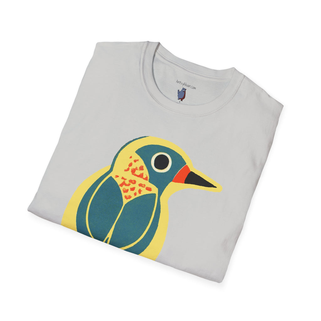 Retro BlueBird Graphic Art Tee - 100% Cotton T-Shirt