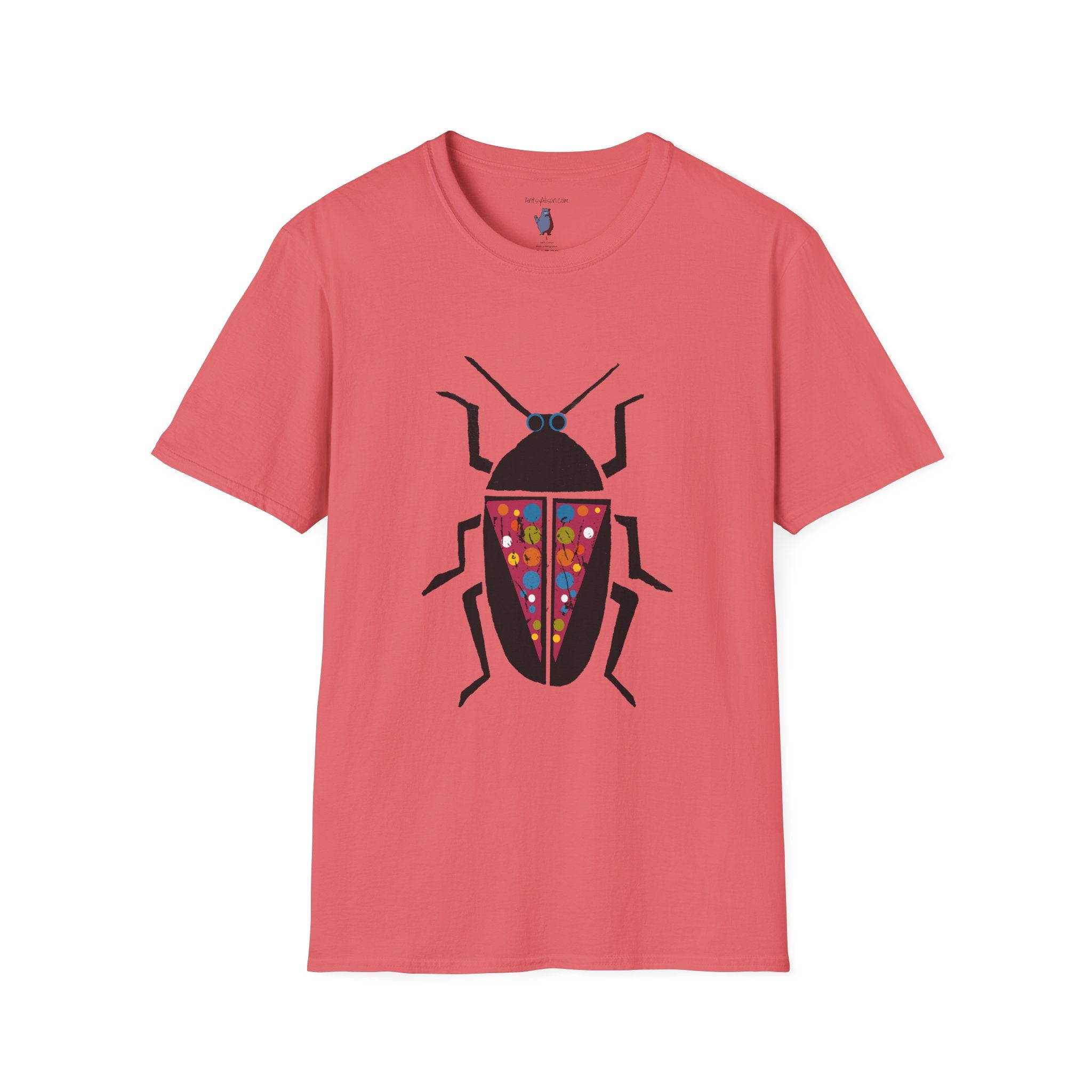 Midwest Modern Beetle Graphic Art Tee - 100% Cotton T-Shirt