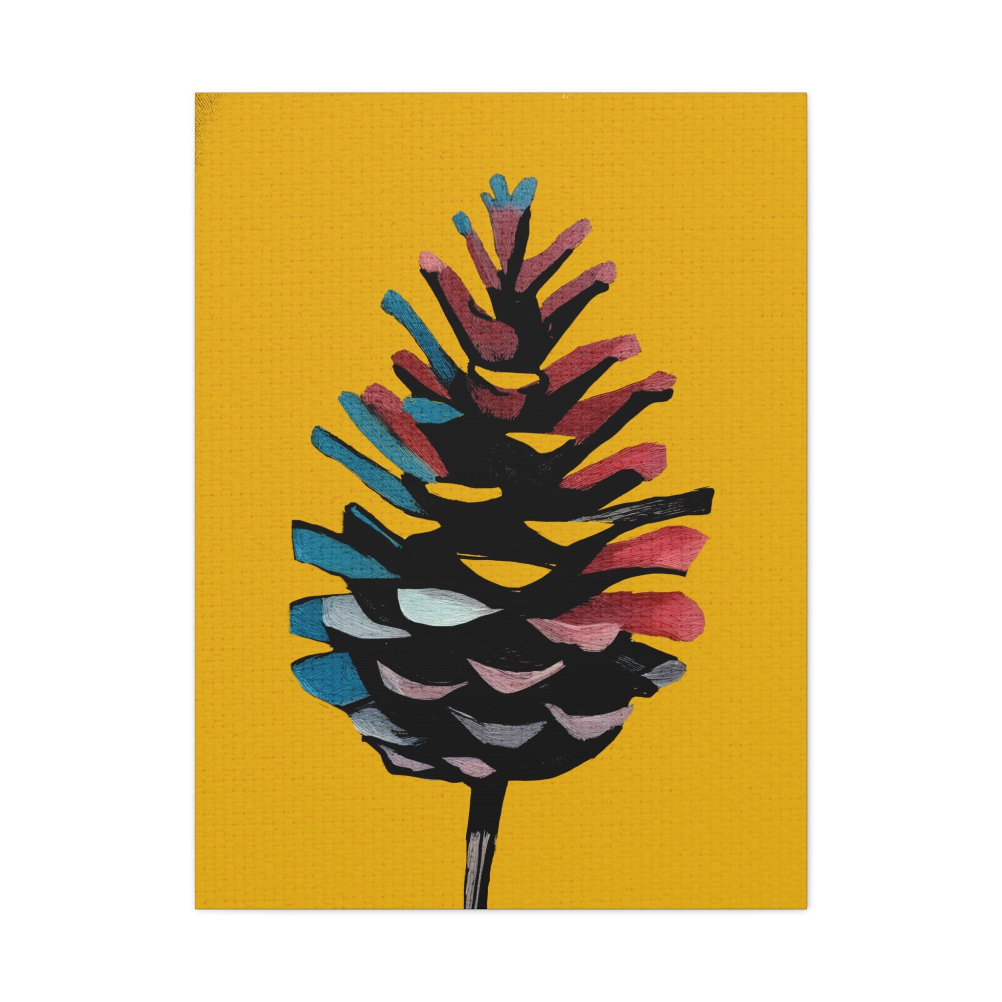Midwest Mod Holiday Abstract Pinecone No. 2 - Matte Canvas, Stretched, 1.25", holiday decor, pinecones, nature, autumn, fall, winter