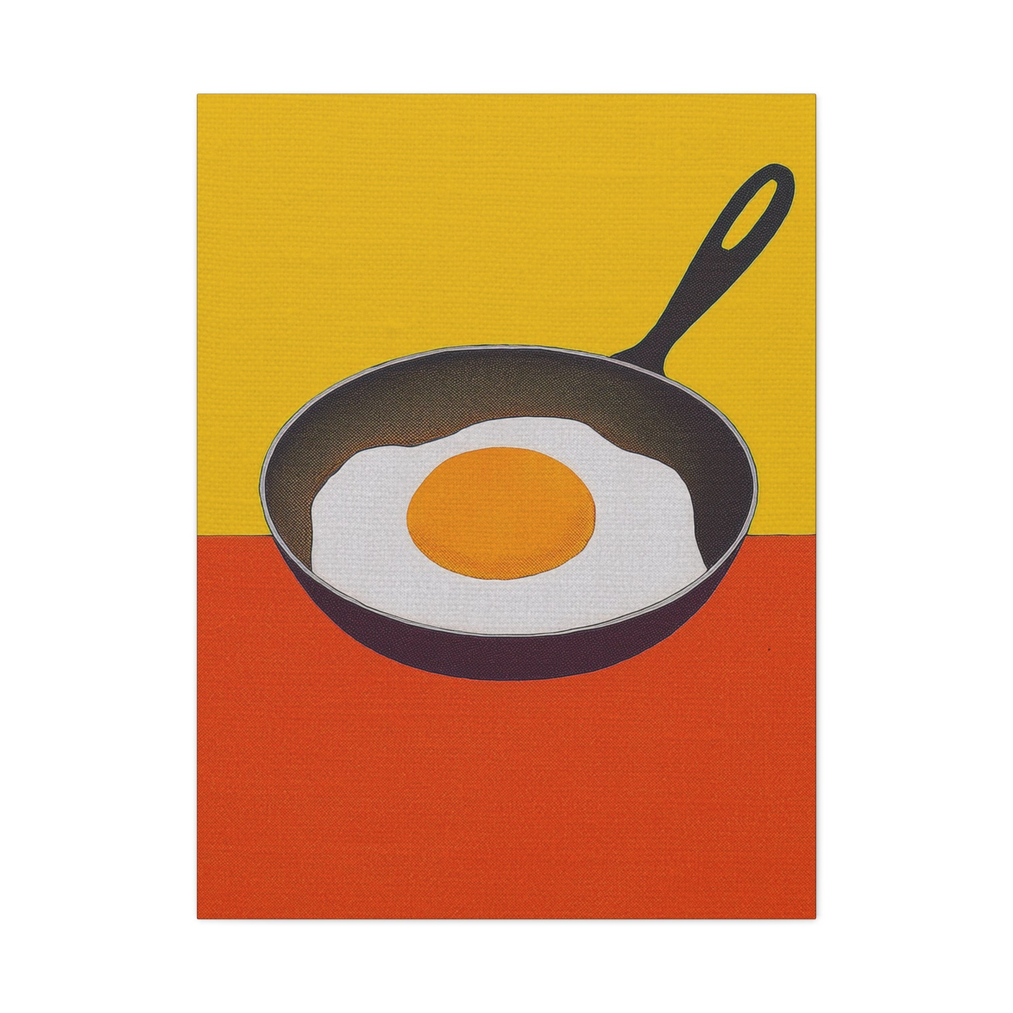 Midwest Modern Icon Pop Breakfast Time Fried Egg Print - Matte Canvas, Stretched, 1.25"