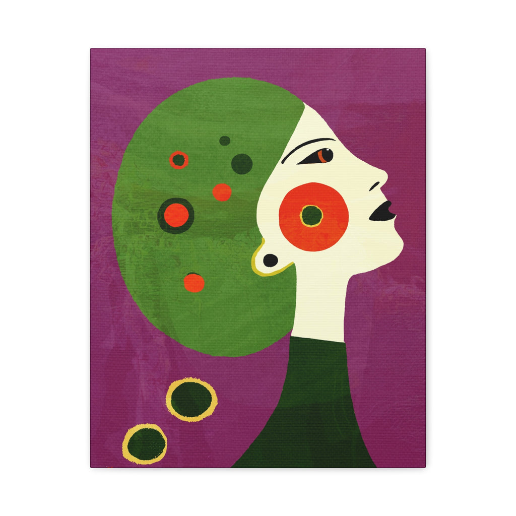 Midwest Modern Pop Art Girl Portrait Print - Matte Canvas, Stretched, 1.25" -  home decor, wall art, portrait, woman