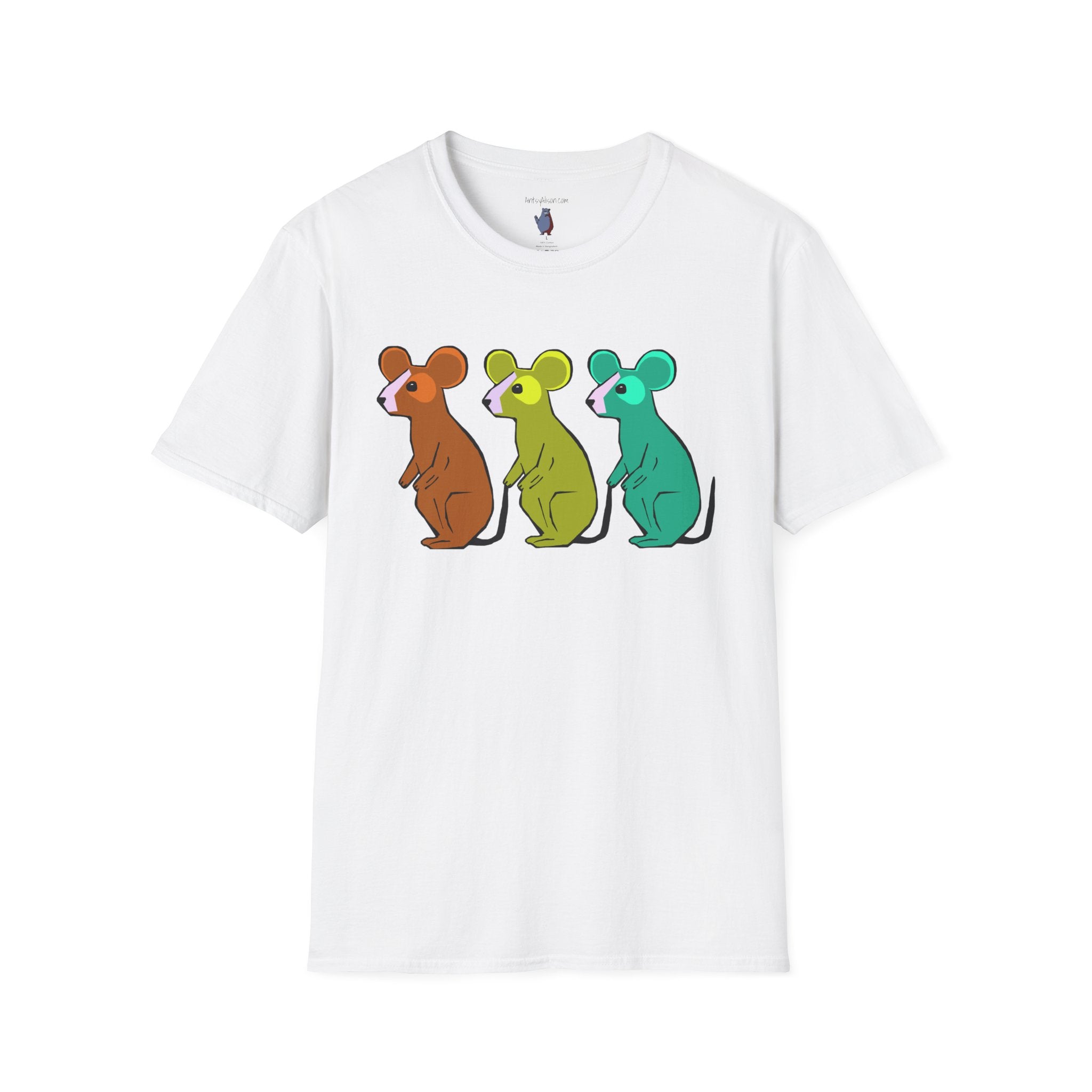 Hickory Dickory Dock Graphic Art Mouse Tee - 100% Cotton T-Shirt