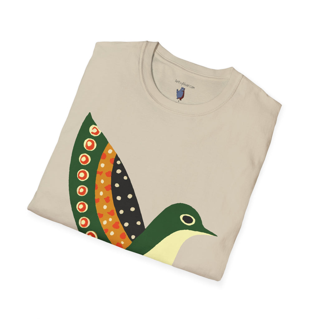 Ready to Fly Bird Graphic Art Tee - 100% Cotton T-Shirt