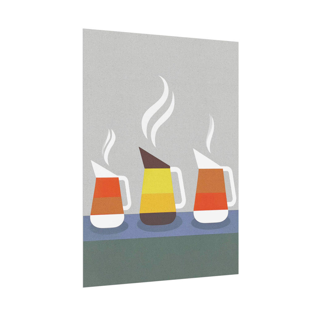 Danish Modern Inspired Coffee Pot Art Print Rolled Poster | Wall Art, Midwest Mod, Danish Modern, Coffee, Coffee Pot