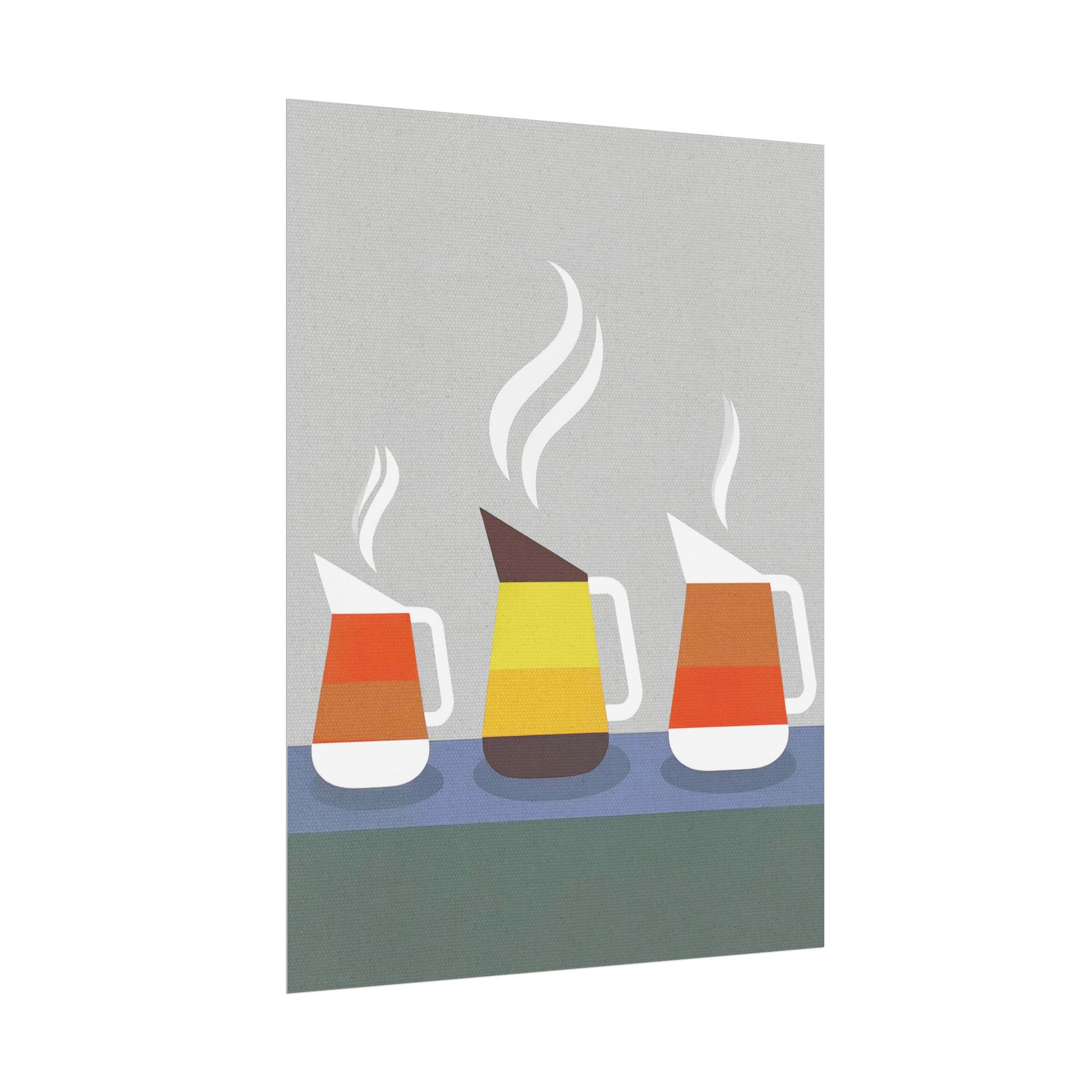 Danish Modern Inspired Coffee Pot Art Print Rolled Poster | Wall Art, Midwest Mod, Danish Modern, Coffee, Coffee Pot