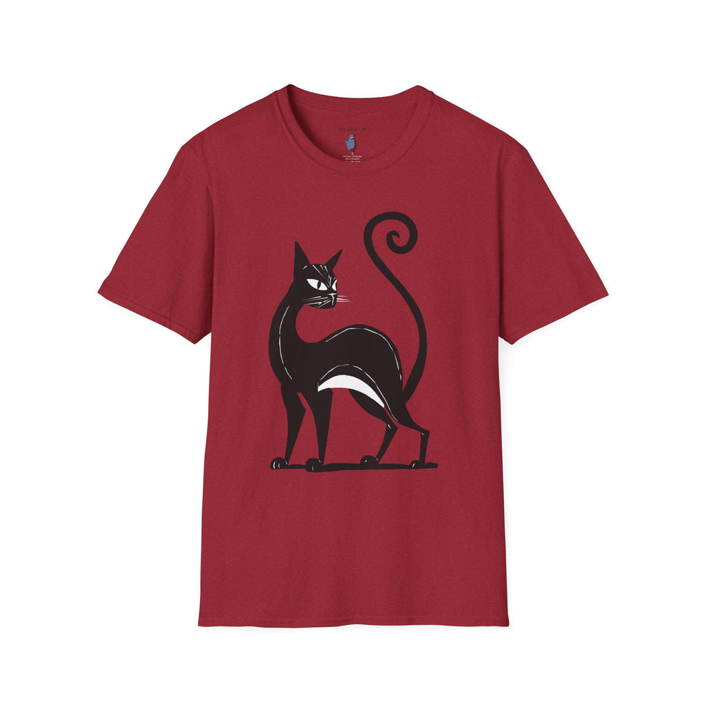 Black Cat with an Attitude Graphic Art Tee - 100% Cotton T-Shirt