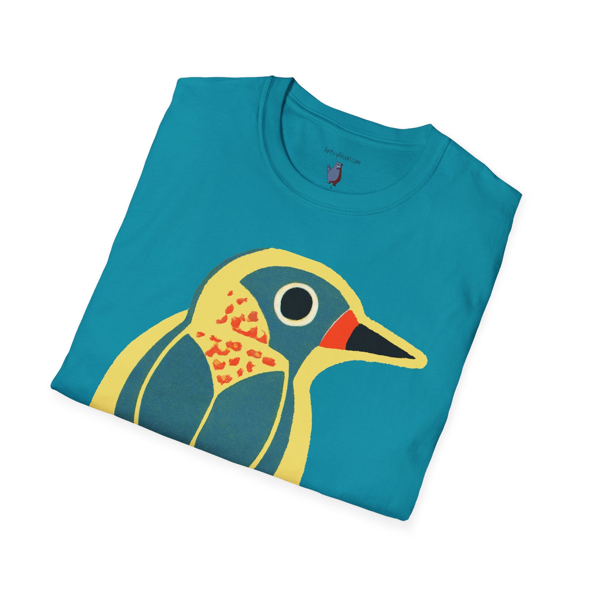 Retro BlueBird Graphic Art Tee - 100% Cotton T-Shirt