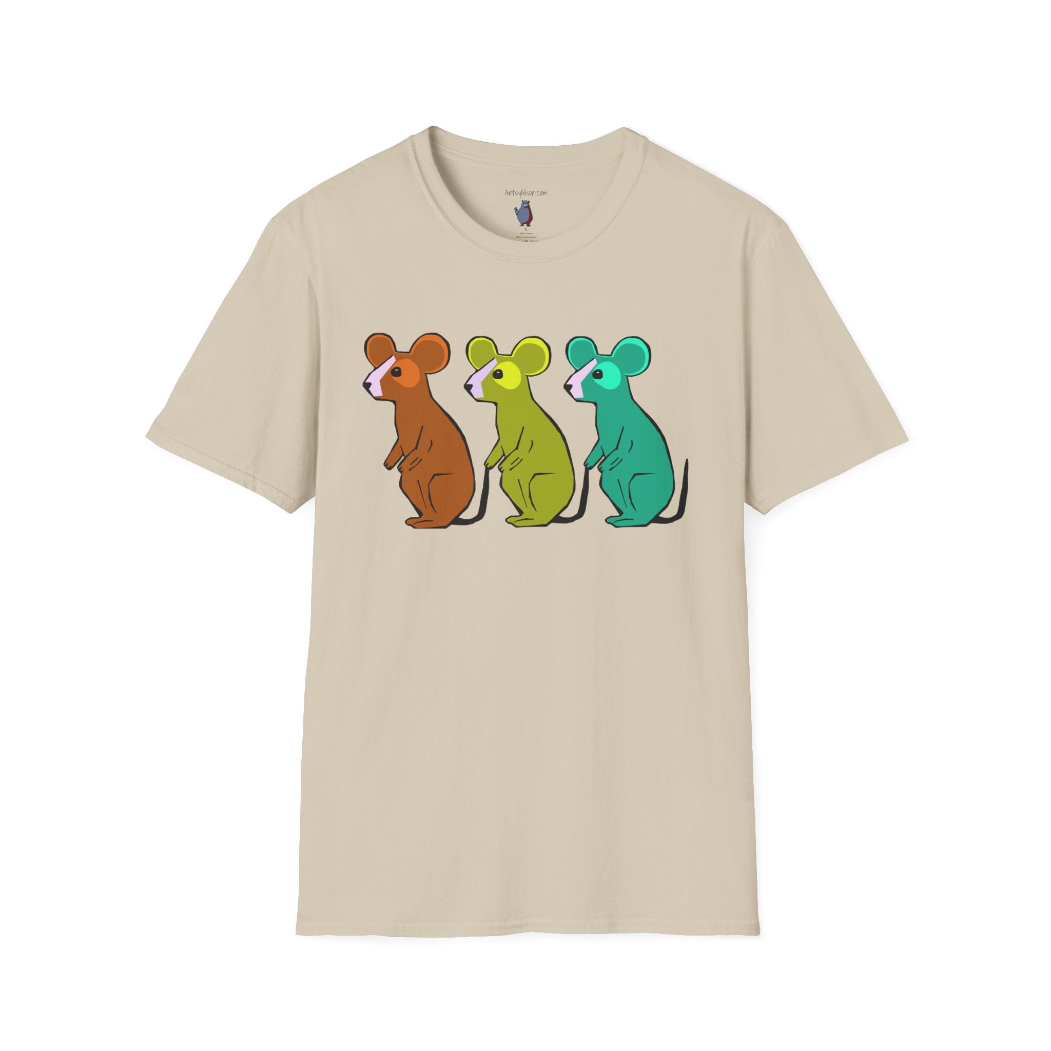 Hickory Dickory Dock Graphic Art Mouse Tee - 100% Cotton T-Shirt
