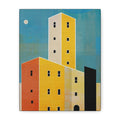 Midwest Modern Cityscape in Blue Print - Matte Canvas, Stretched, 1.25" -  home decor, wall art, city, blue