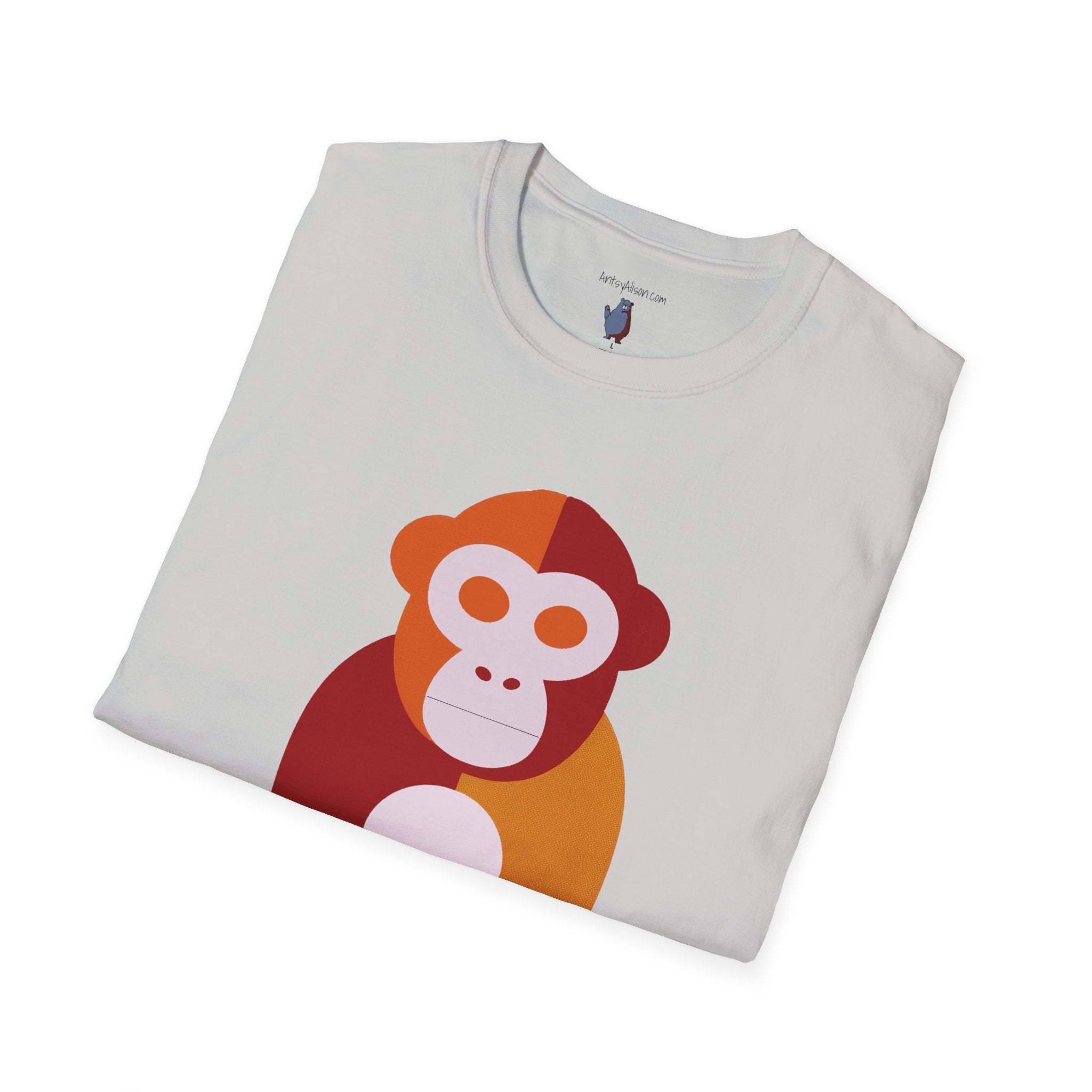 Modern Monkey Graphic Tee – Bold Minimalist Design on 100% Cotton