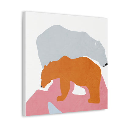 Canvas Art Print - Modern Graphic Polar Bears