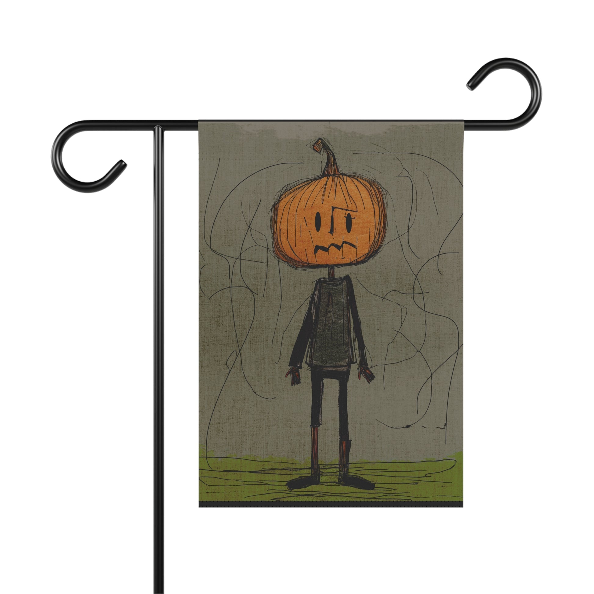 Halloween Seasonal Midwest Mod Pumpkin Boy No. 4 Art Whimsical Yard Decoration, Unique Home & Garden Decor, Outdoor Signs, Fun Garden Art