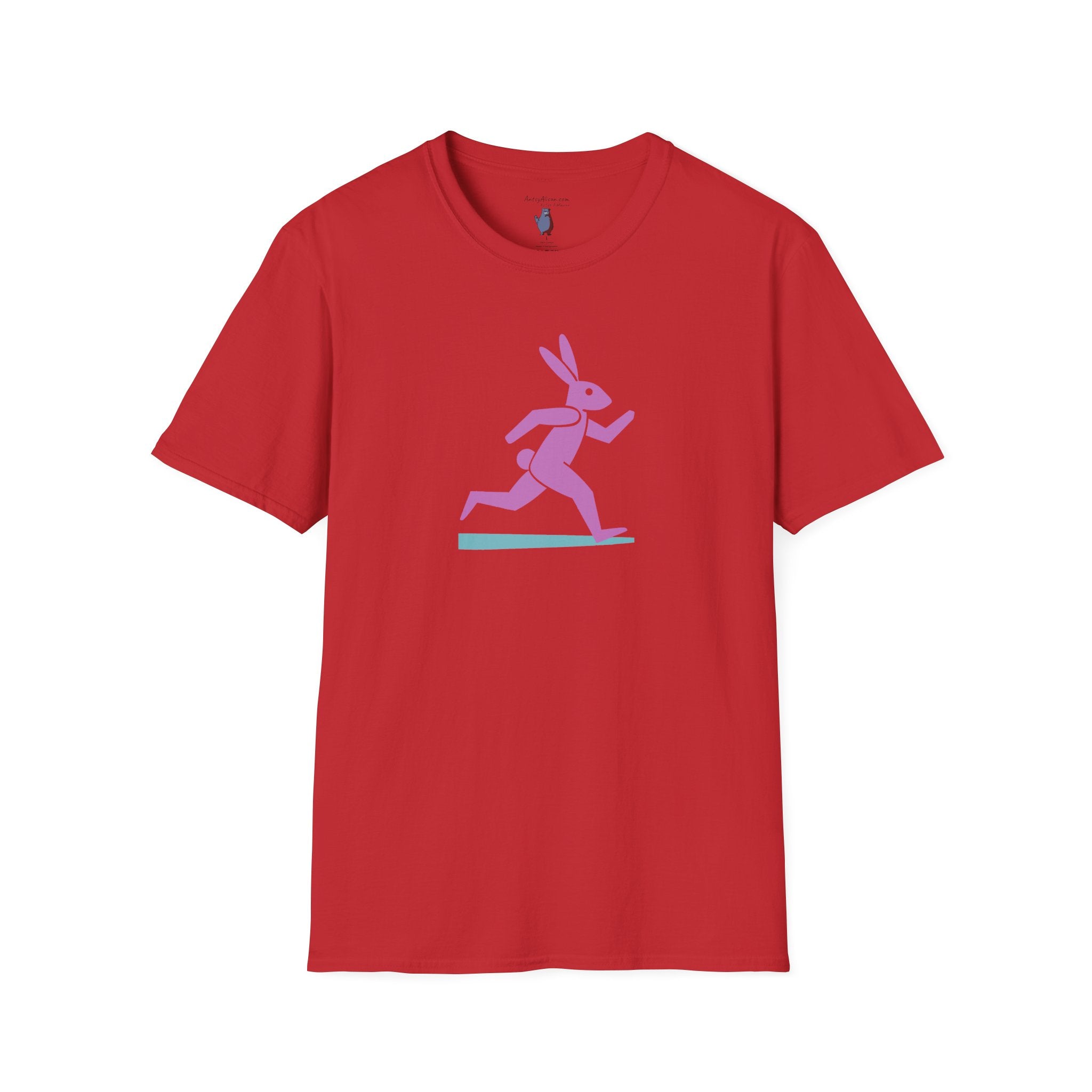 Midwest Modern Run Rabbit Run #4- 100% Cotton Graphic Tee - animal lovers, rabbit, bunny, easter, spring