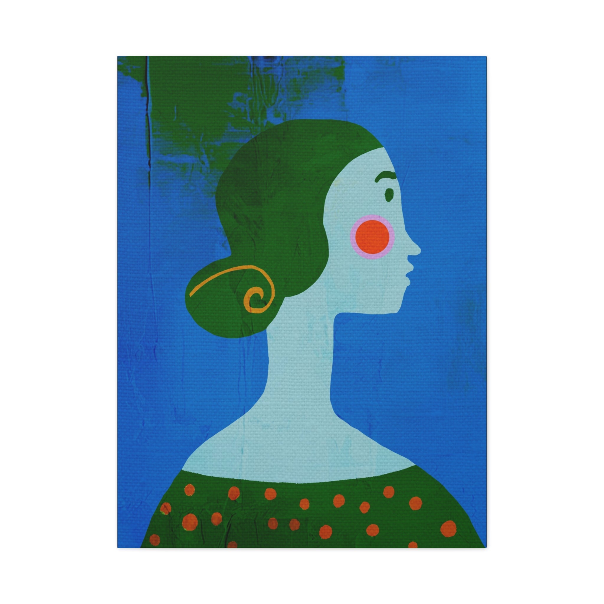 Midwest Modern Pop Art Girl Portrait No. 2 Print - Matte Canvas, Stretched, 1.25" -  home decor, wall art, portrait, woman