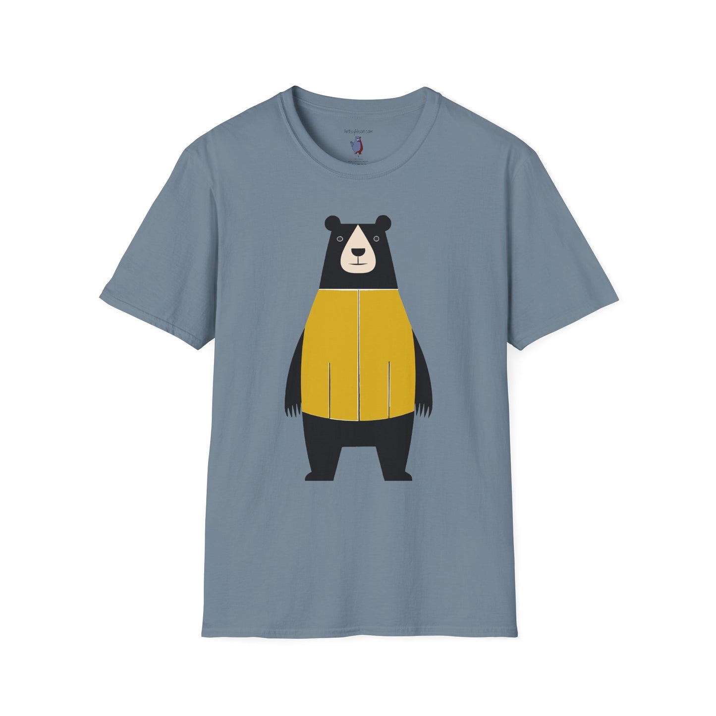 Bear in Yellow Graphic Art - 100% Cotton T-Shirt